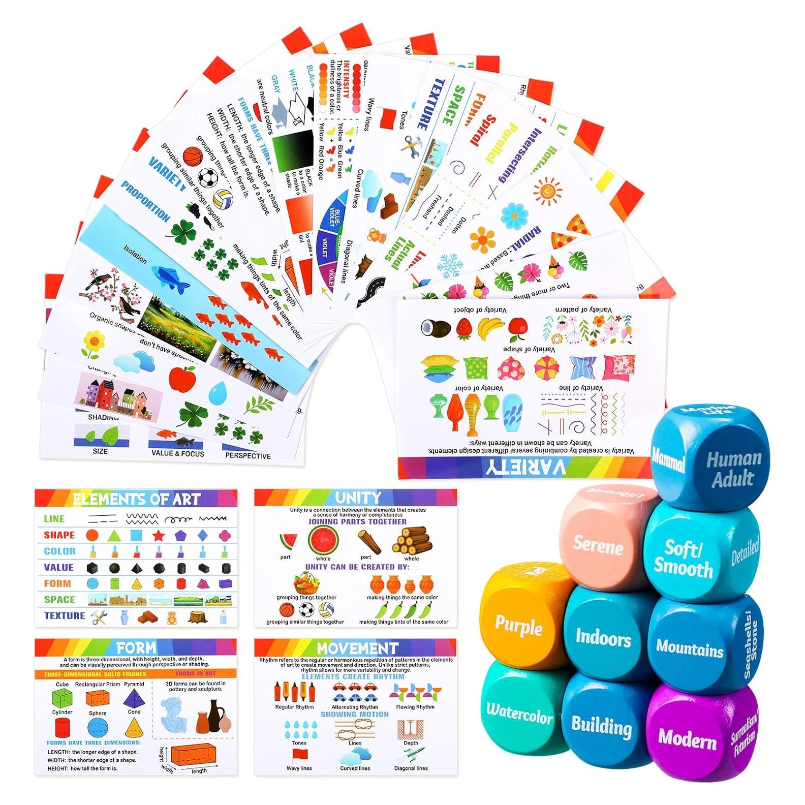 Set de Dados de Arte Pajean 25 Pcs con Tarjetas Creativas