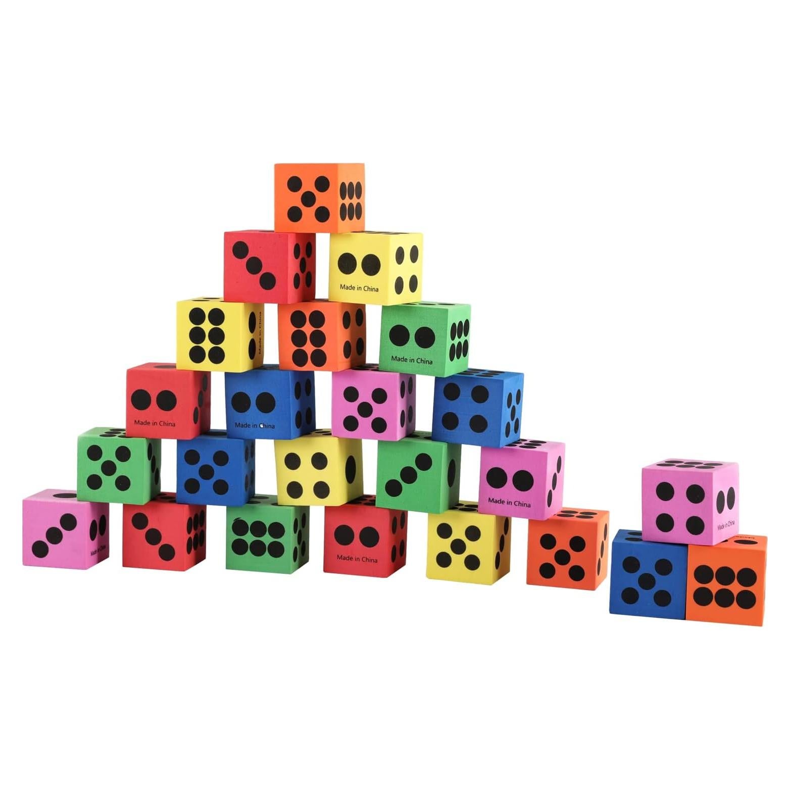 Dados de espuma EVA coloridos para niños - 24 piezas educativos