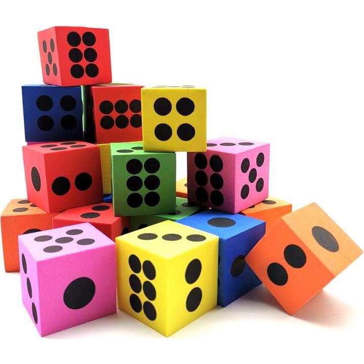 Dados de espuma EVA coloridos para niños - 24 piezas educativos