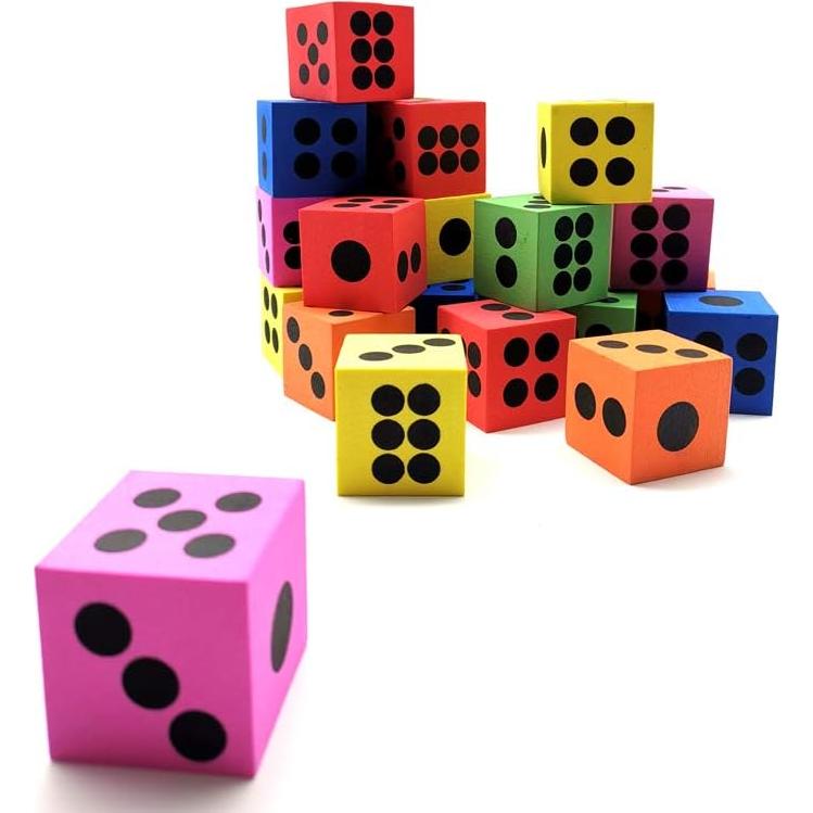 Dados de espuma EVA coloridos para niños - 24 piezas educativos