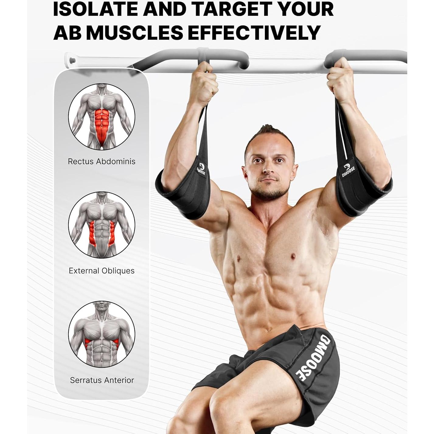 Cintas Abdominales Colgantes DMoose - Soporte 150 kg, Neopreno