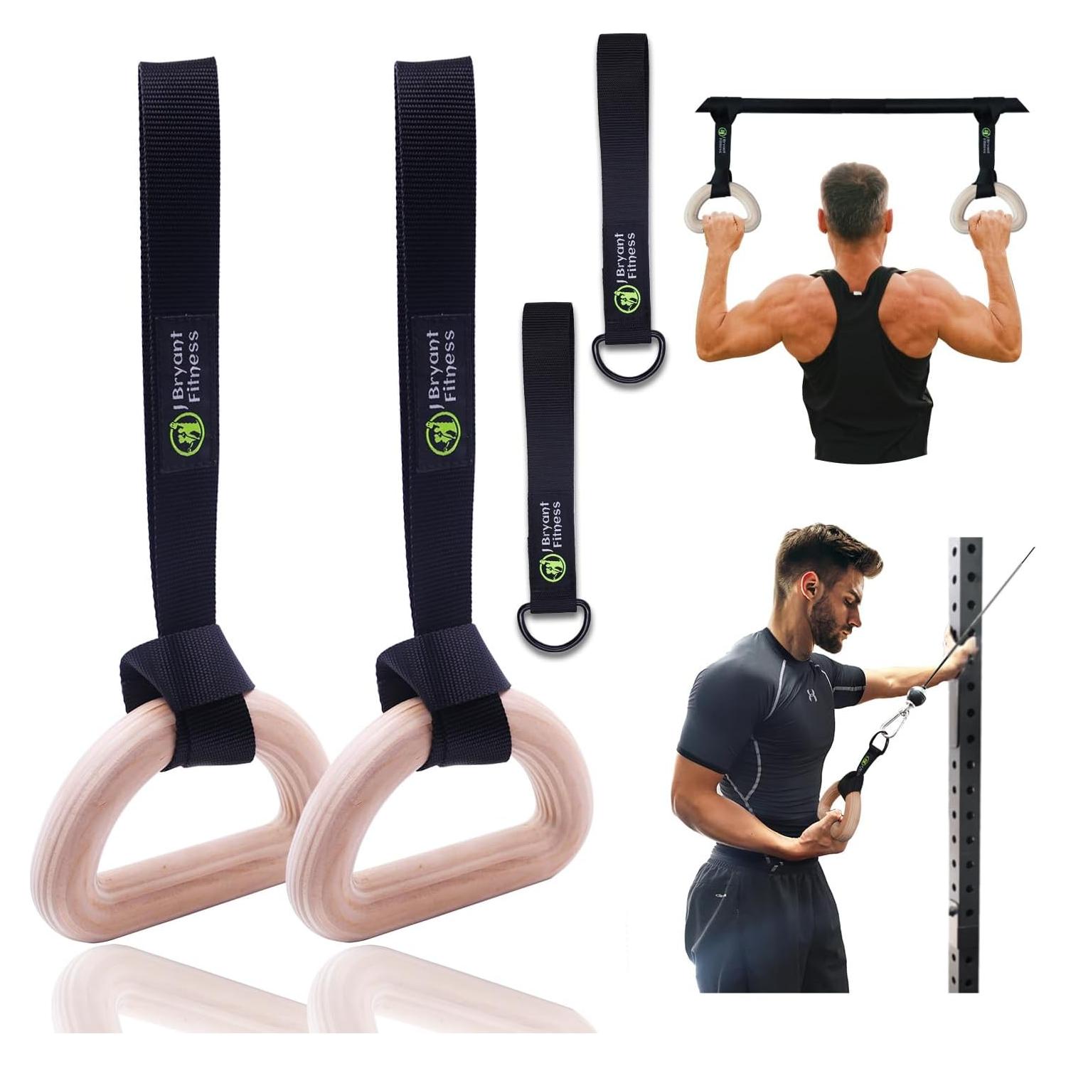 Anillos Gimnásticos de Madera J Bryant BHM-01352 - Agarraderas y Correas Resistentes