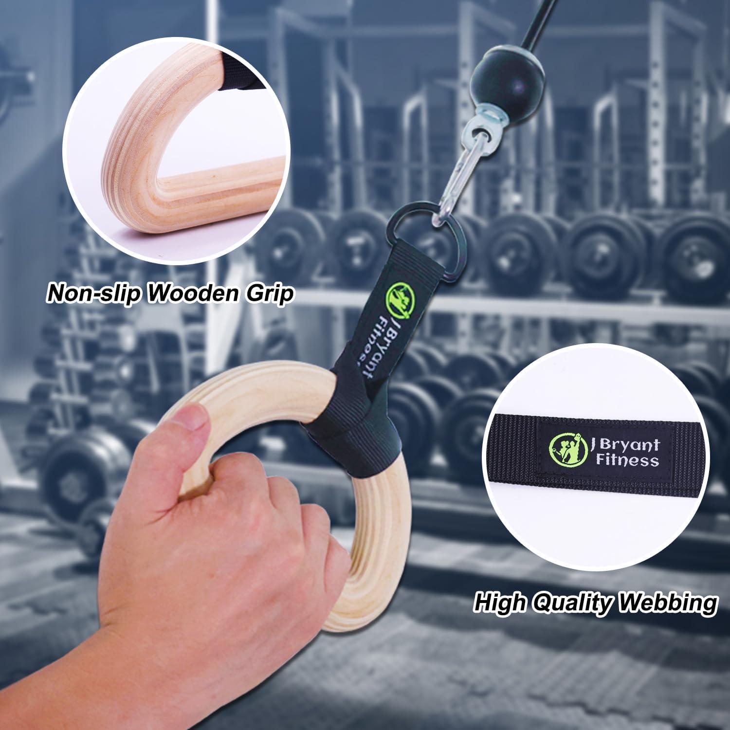Anillos Gimnásticos de Madera J Bryant BHM-01352 - Agarraderas y Correas Resistentes