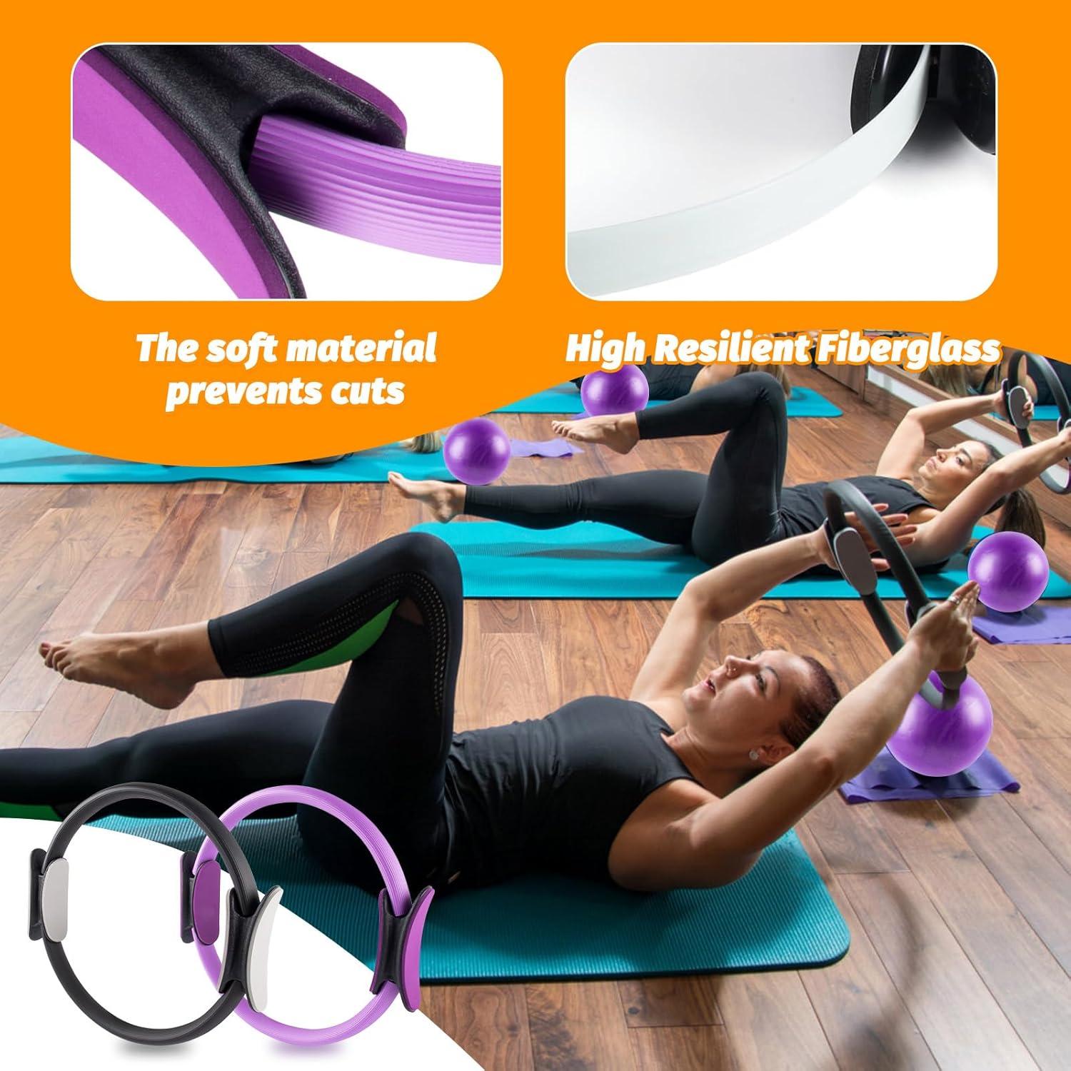 Kit de Pilates Genérico con Anillos, Pelotas y Bandas - 14"