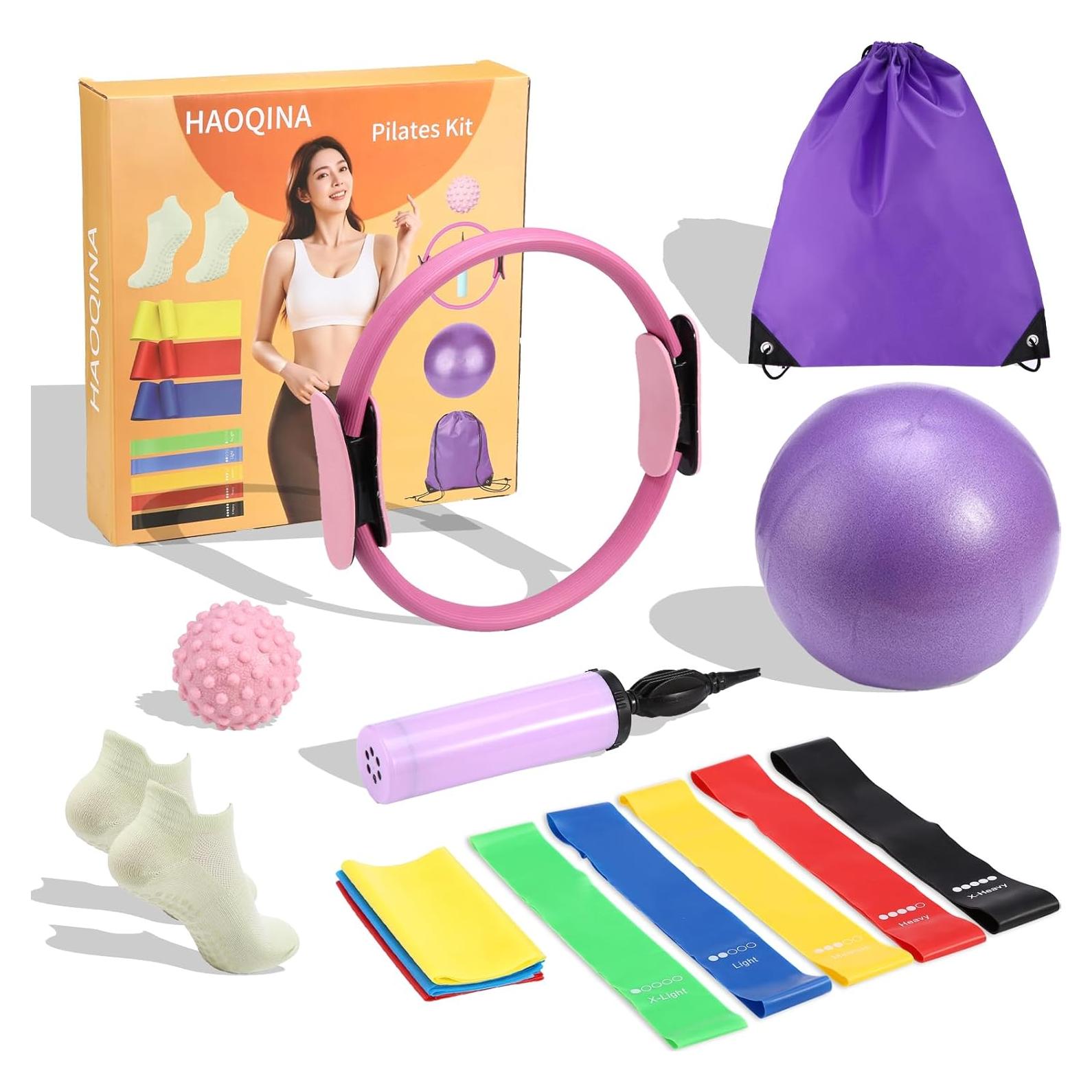 Kit Esencial de Pilates ywduoying 15 Piezas Rosa para Mujeres