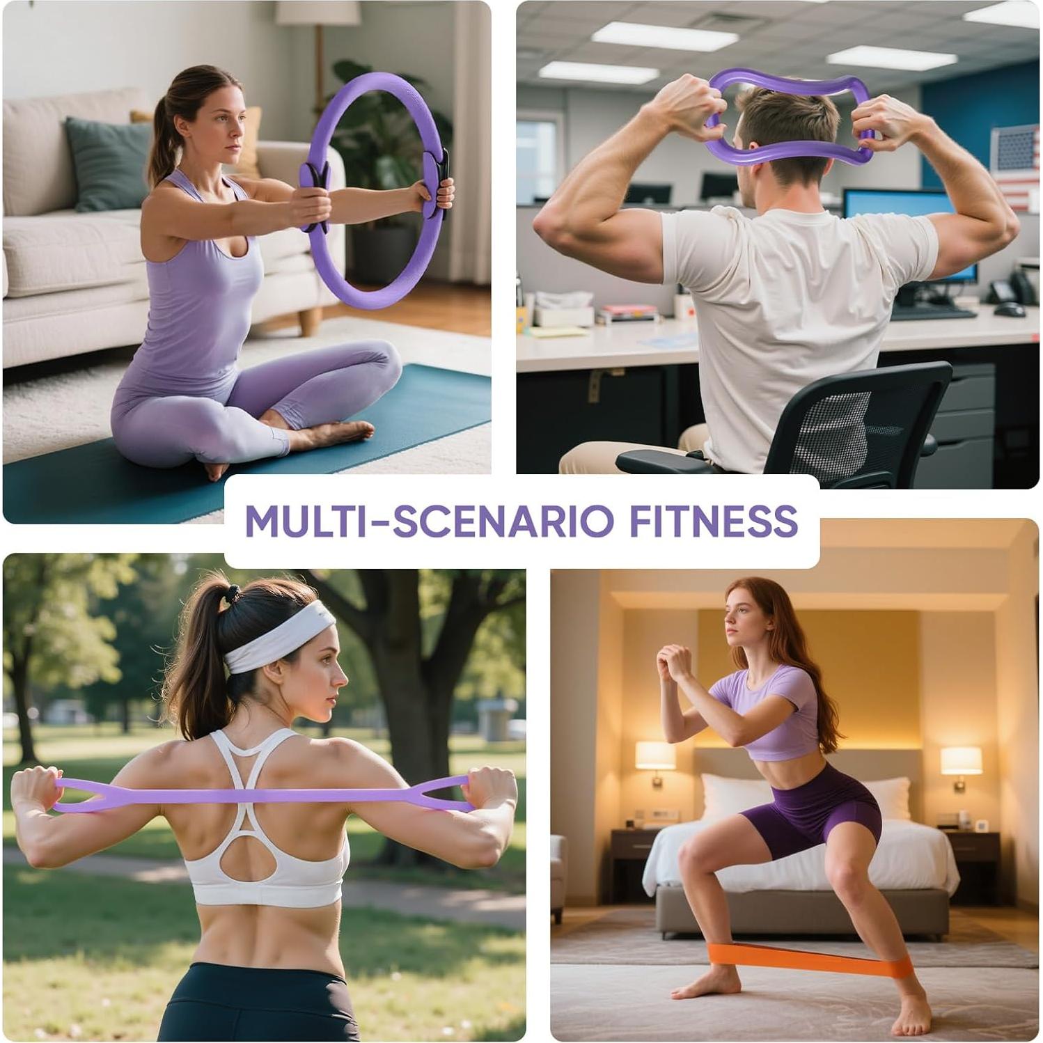 Kit de Pilates ElaraFit 13 Piezas para Mujeres - Anillo, Pelota y Bandas