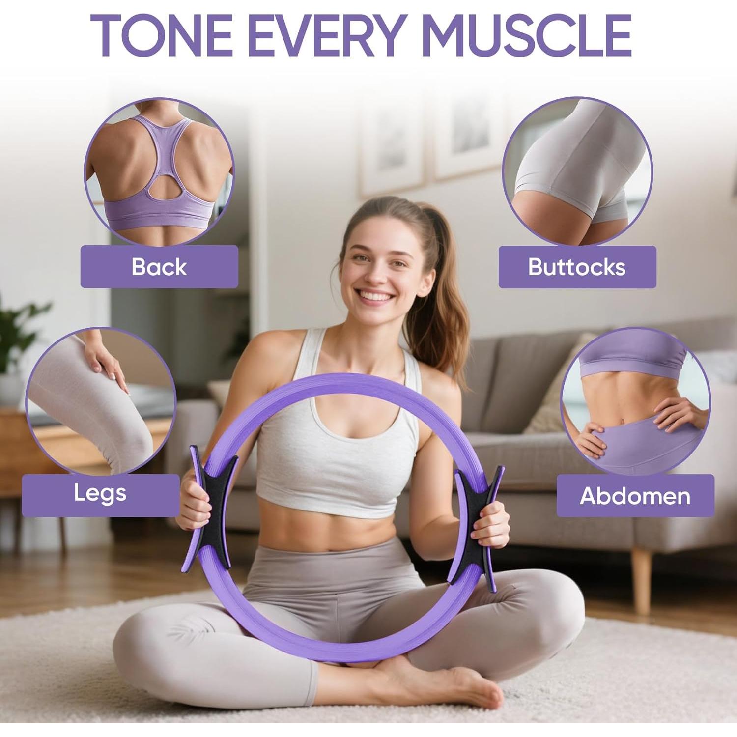 Kit de Pilates ElaraFit 13 Piezas para Mujeres - Anillo, Pelota y Bandas