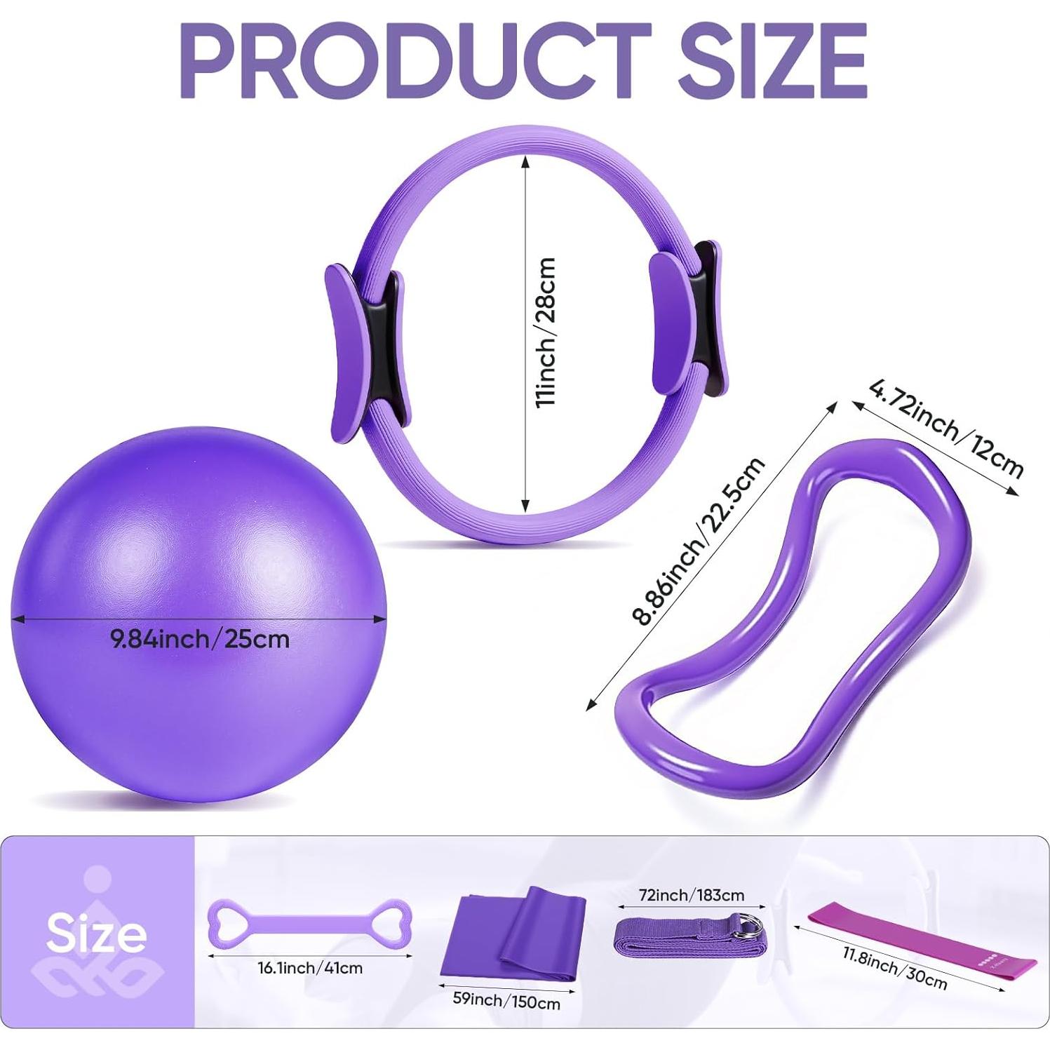 Kit de Pilates ElaraFit 13 Piezas para Mujeres - Anillo, Pelota y Bandas