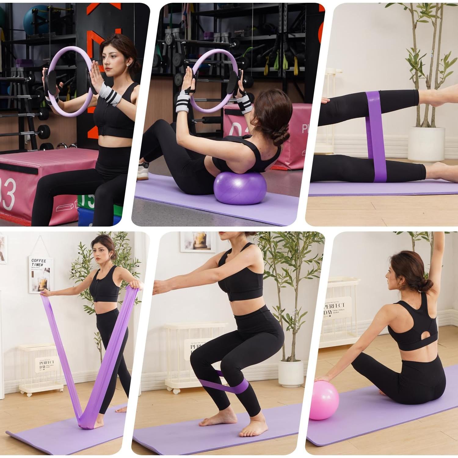 Conjunto de Pilates Tsikavo: Anillo, Pelotas y Bandas de Resistencia