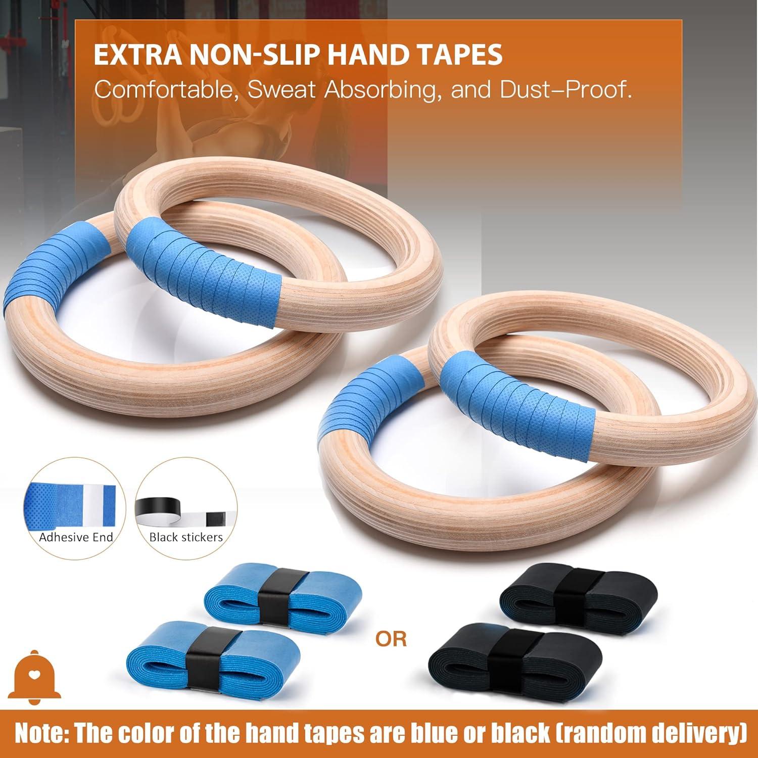 Anillas de Gimnasia PACEARTH de Madera 1.26" 1500lbs con Correas