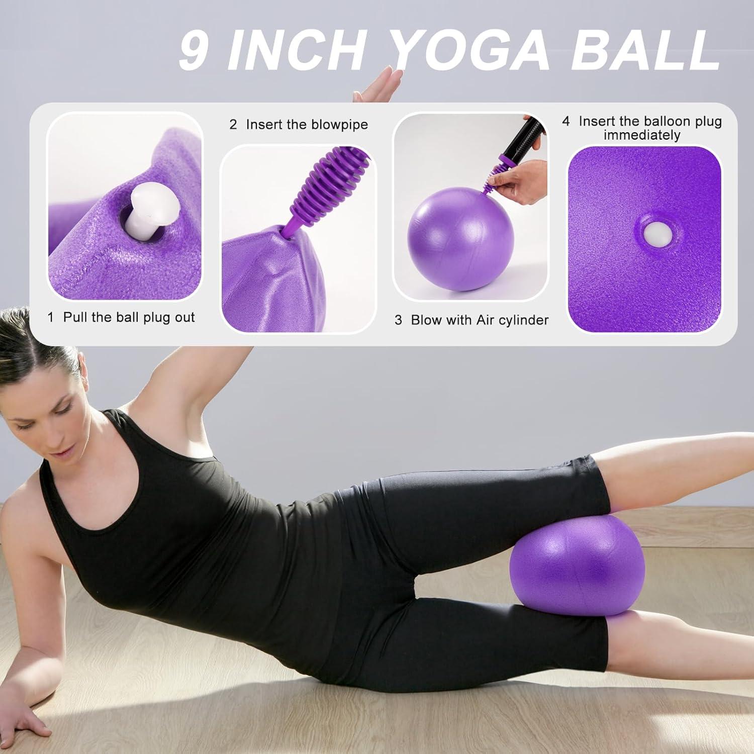 Kit de Pilates WOCUME para Mujeres - 2 Anillos, 2 Pelotas y 5 Bandas
