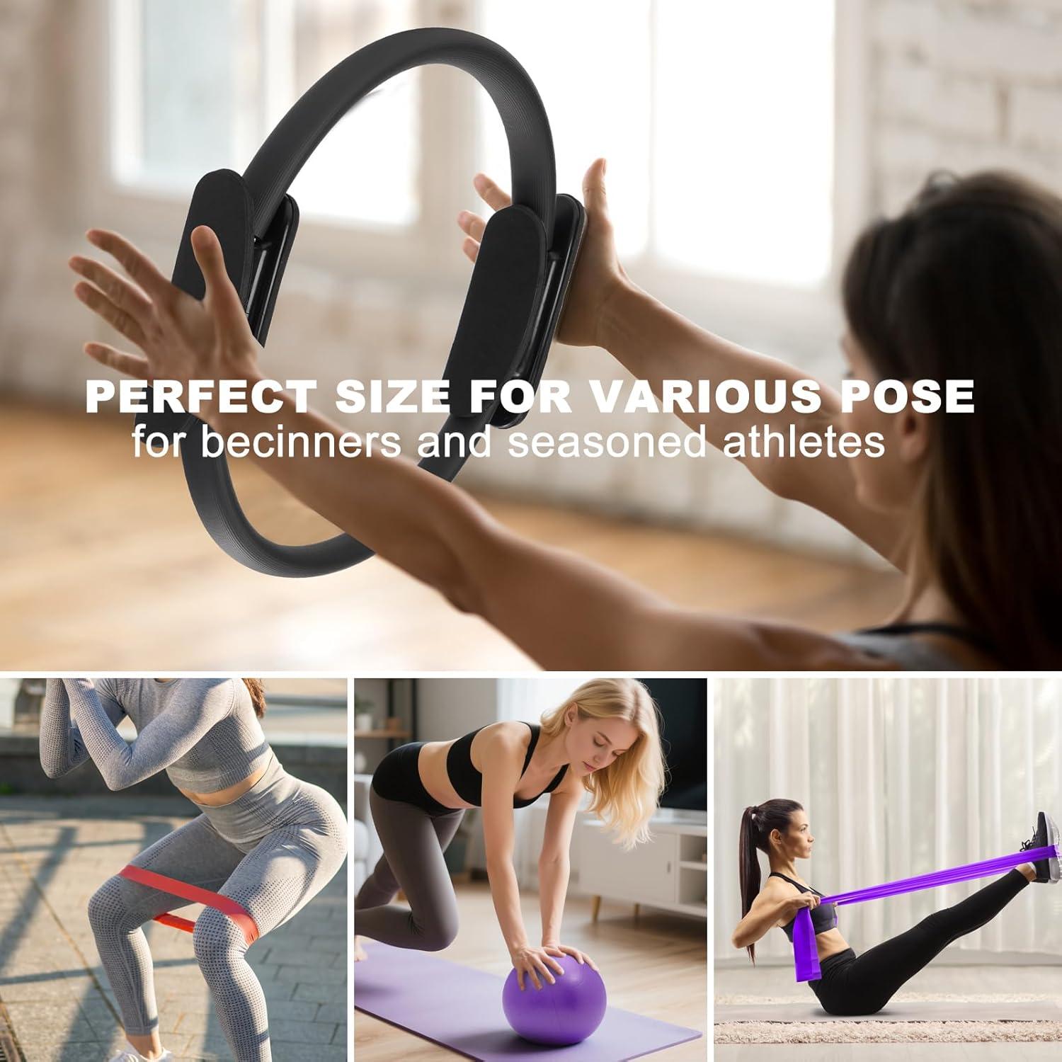 Kit de Pilates WOCUME para Mujeres - 2 Anillos, 2 Pelotas y 5 Bandas