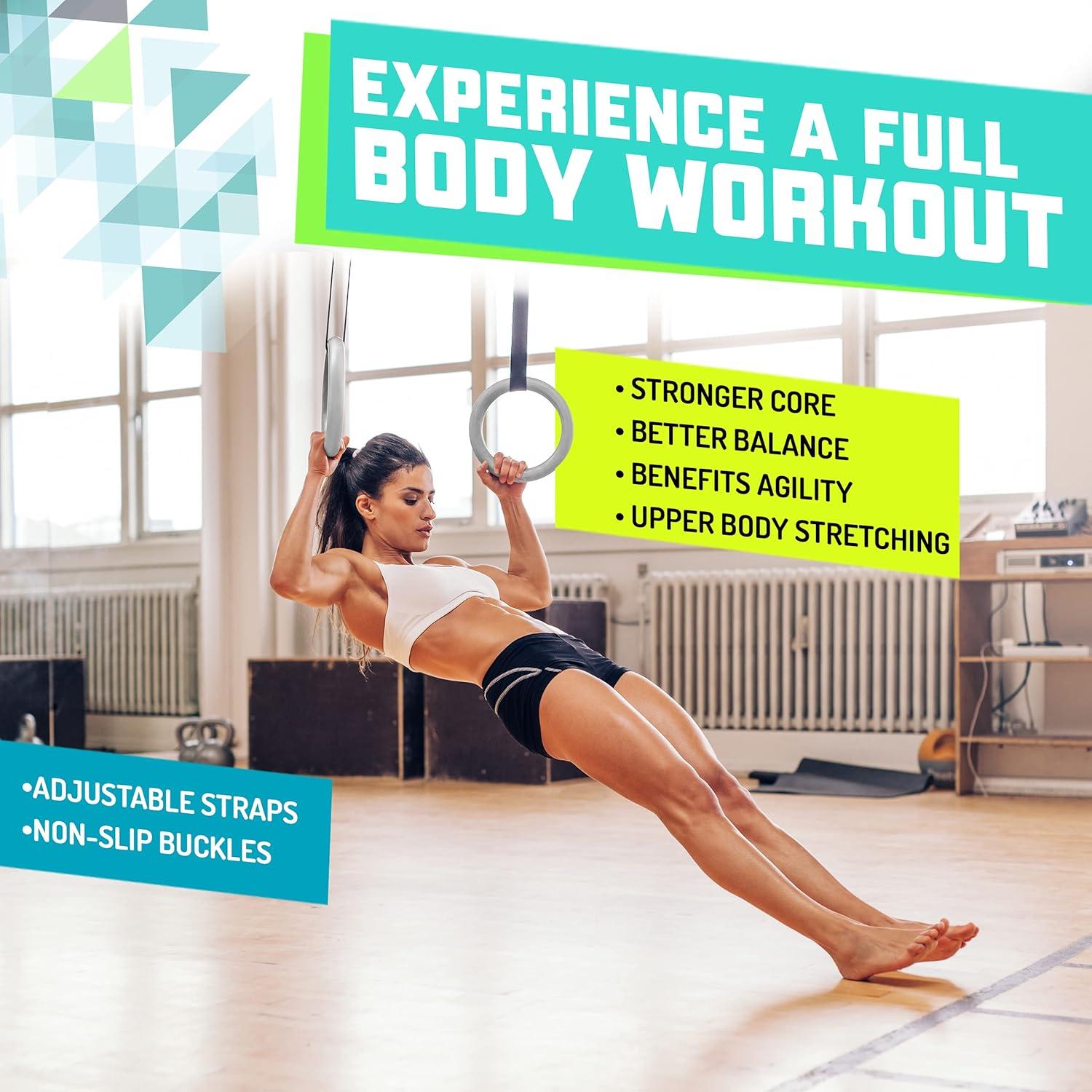 Anillas de Gimnasia Elite Sportz - Antideslizantes 23.5 cm