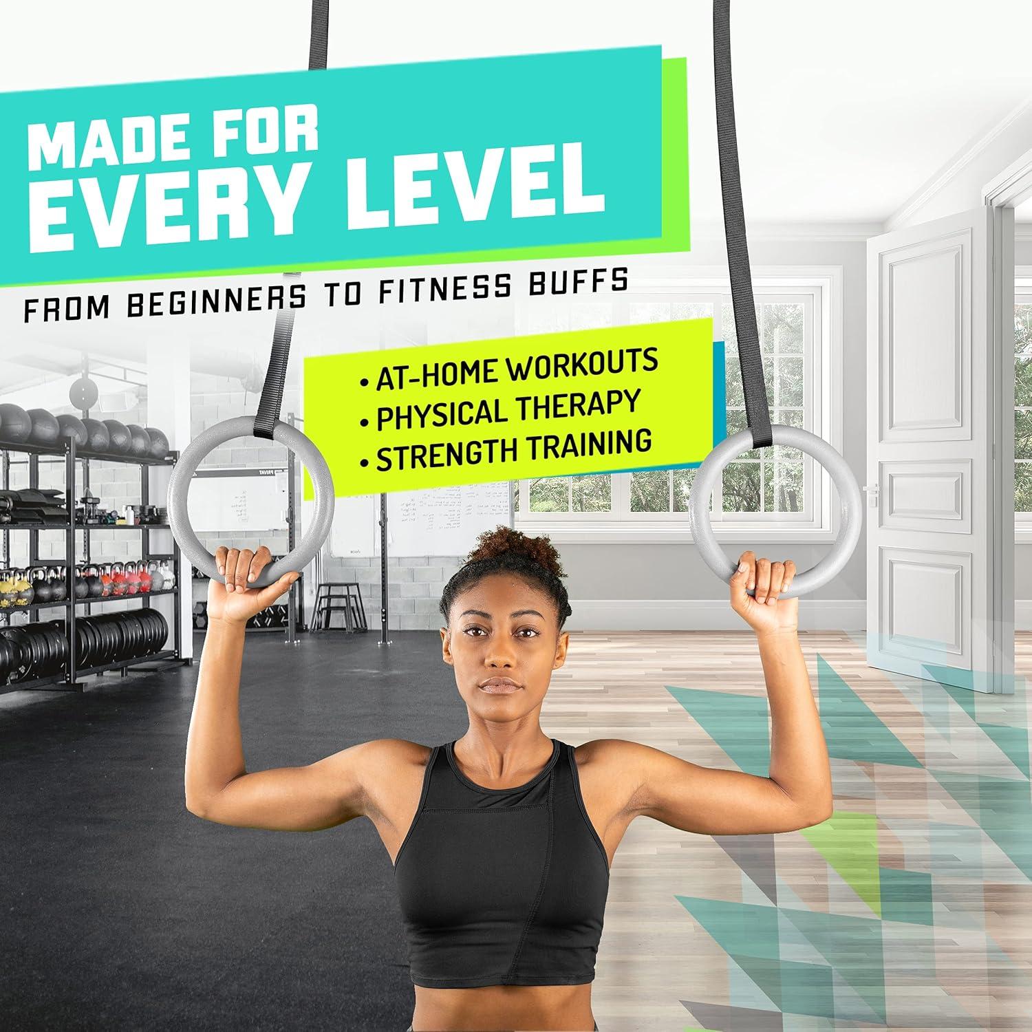 Anillas de Gimnasia Elite Sportz - Antideslizantes 23.5 cm