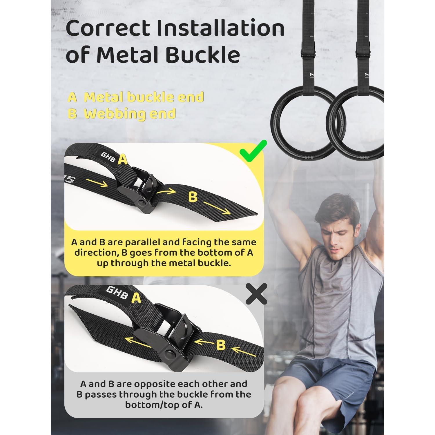 Anillas Gimnásticas GHB TPL-95 5m Correas Ajustables 499kg