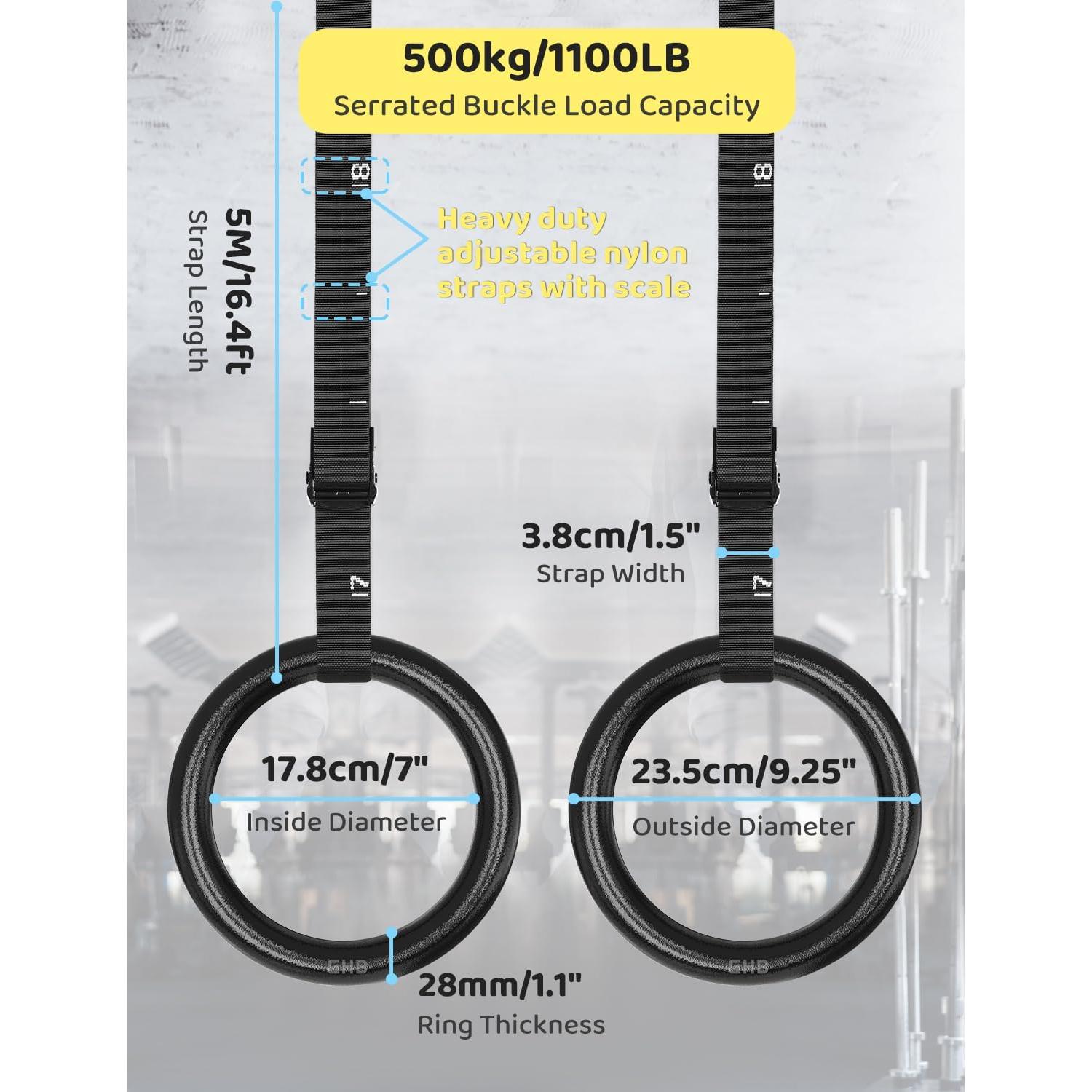 Anillas Gimnásticas GHB TPL-95 5m Correas Ajustables 499kg