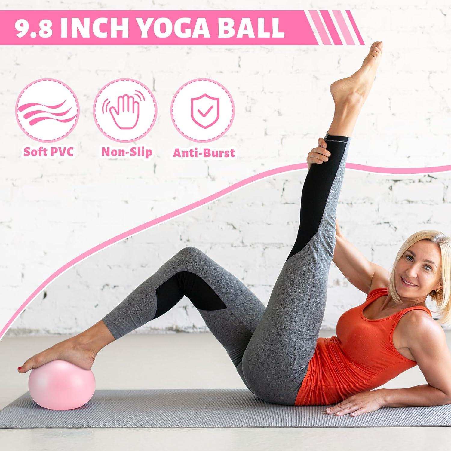 Conjunto de Pilates RoundFunny 18 Piezas Accesorios Rosa