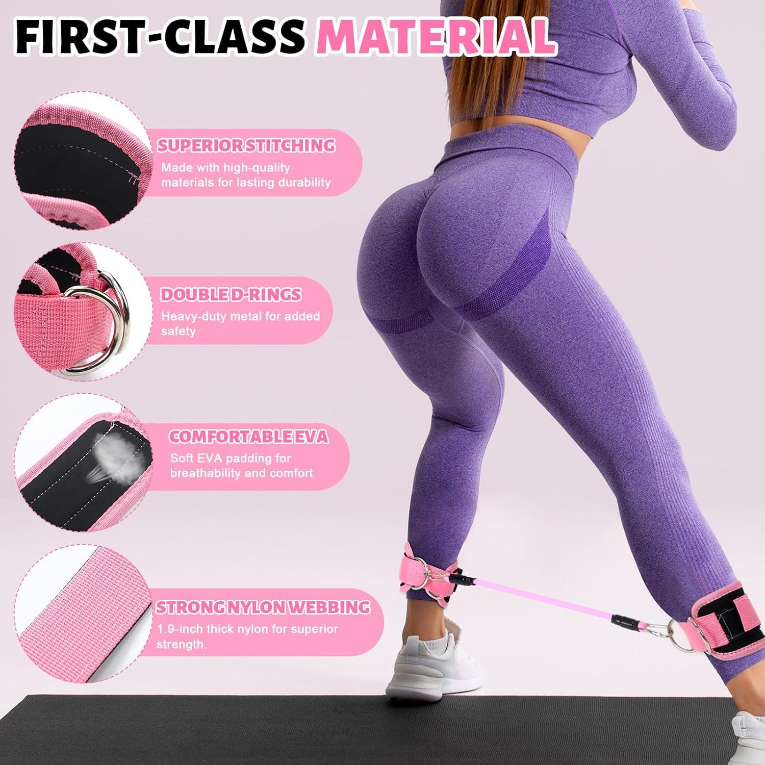 Conjunto de Pilates RoundFunny 18 Piezas Accesorios Rosa