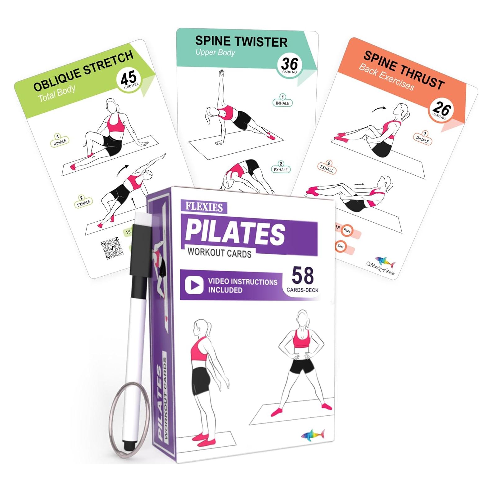 Tarjetas de Entrenamiento de Pilates Flexies - 58 Ejercicios con Video