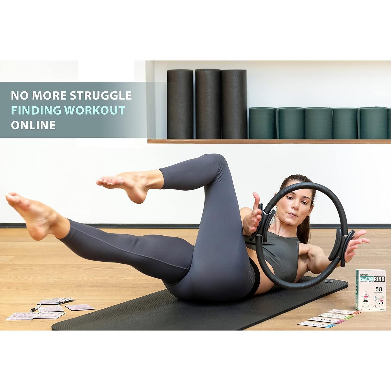 Tarjetas de Entrenamiento Pilates Flexies - 58 Tarjetas con Instrucciones