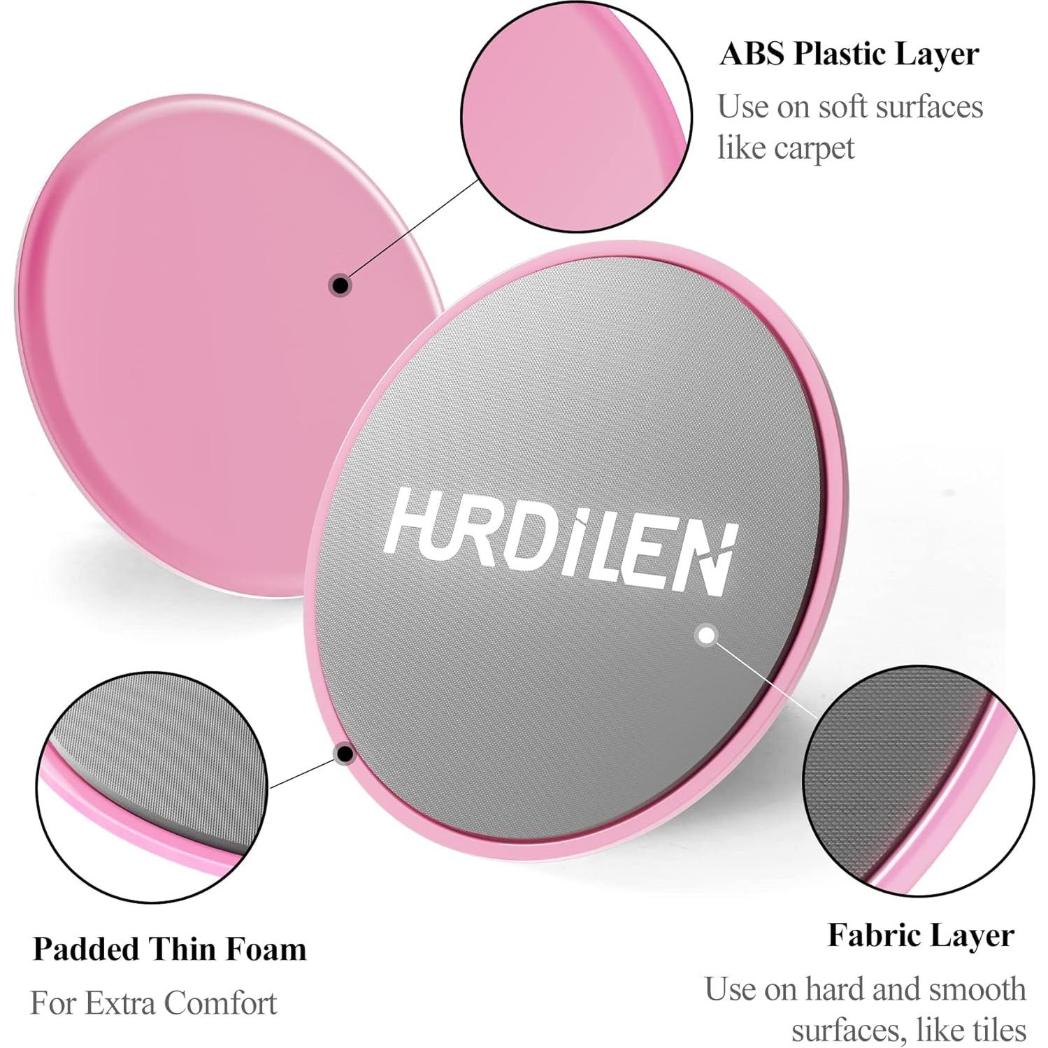 Deslizadores de Núcleo Hurdilen Rosa - Discos de Ejercicio Doble Cara