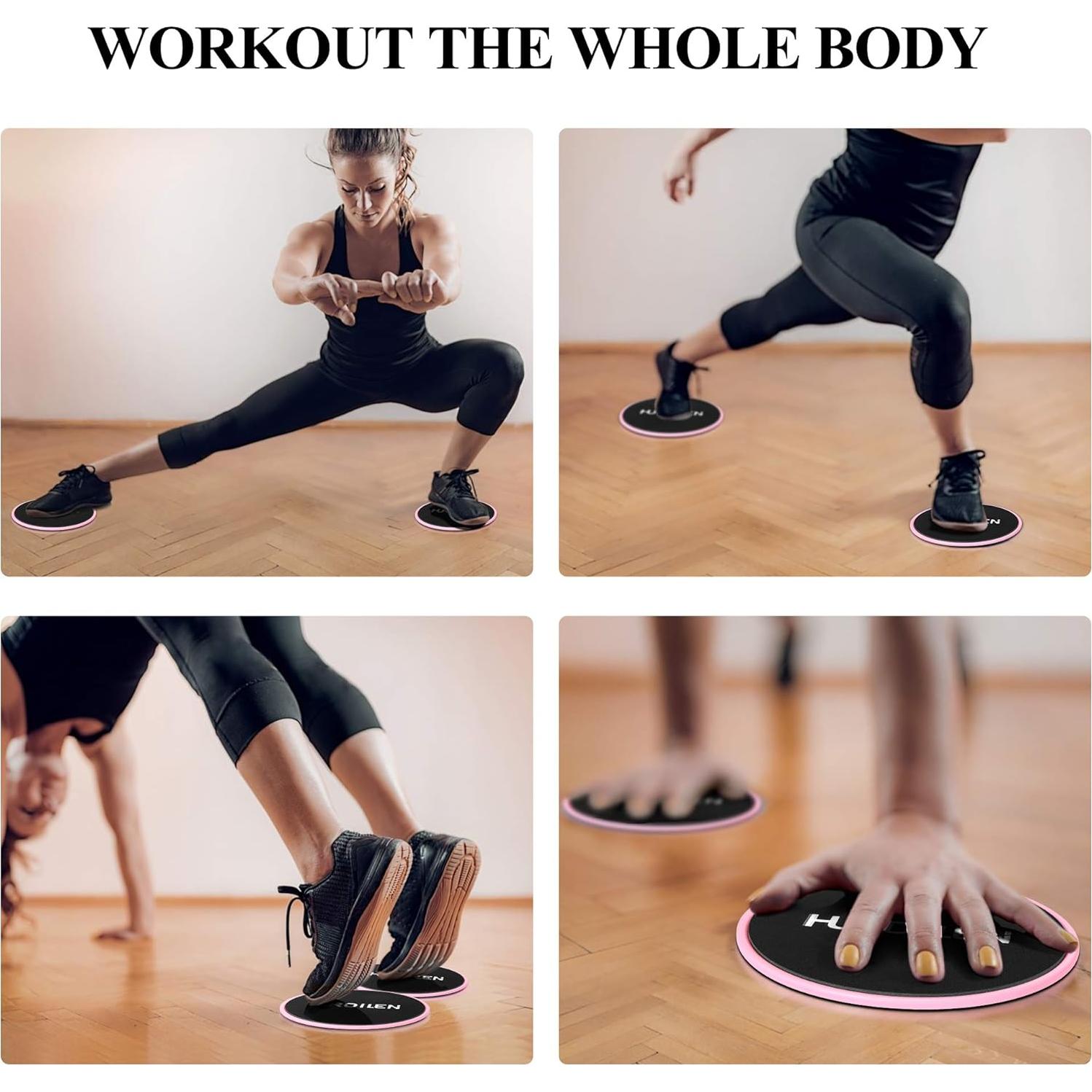 Deslizadores de Núcleo Hurdilen Rosa - Discos de Ejercicio Doble Cara