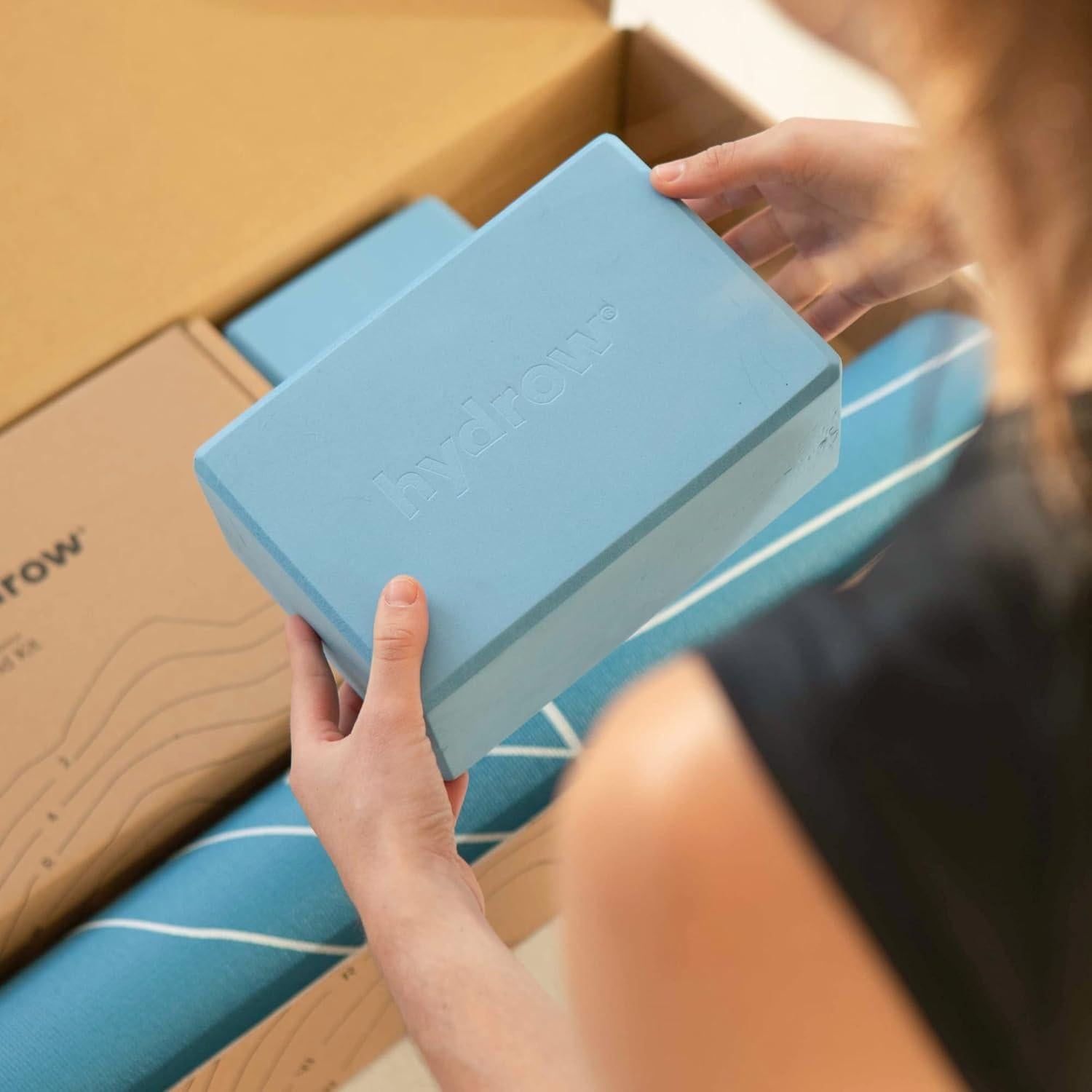 Bloques de Yoga Hydrow - Espuma EVA Azul 22.86x15.24x10.16 cm