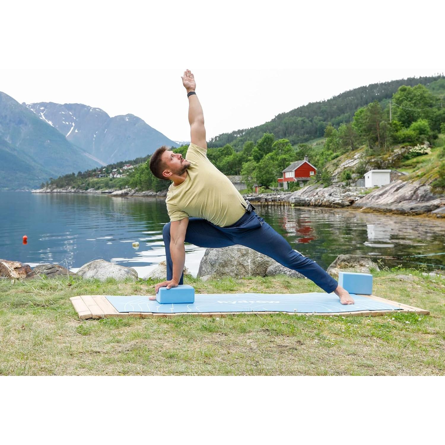 Bloques de Yoga Hydrow - Espuma EVA Azul 22.86x15.24x10.16 cm