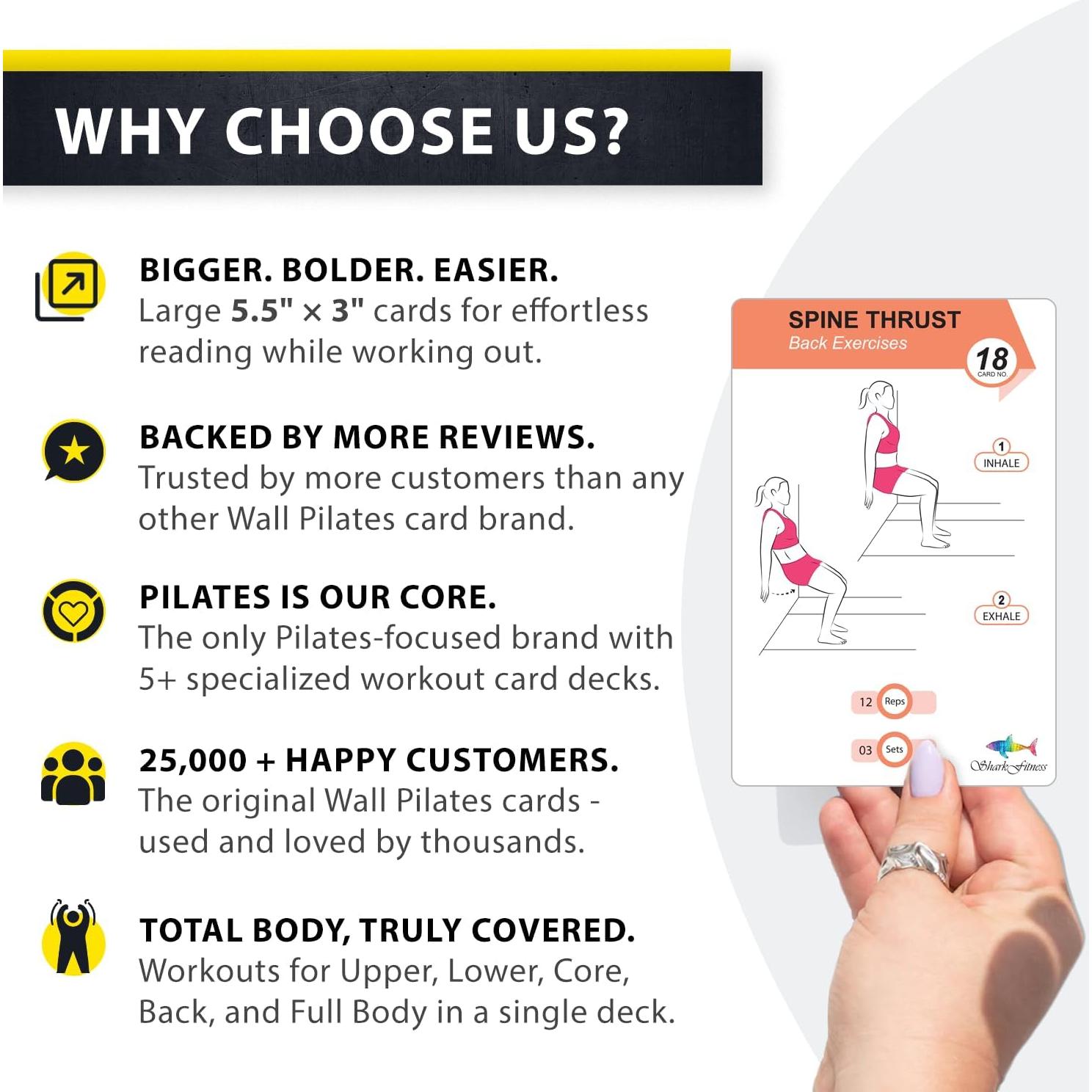 Tarjetas de Ejercicio Pilates en la Pared Flexies - 58 Unidades