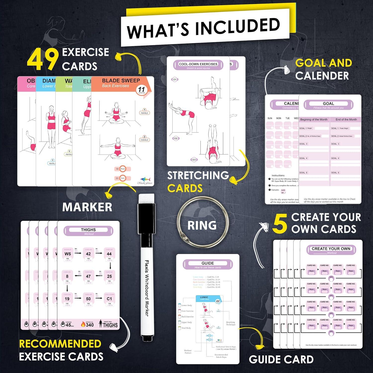 Tarjetas de Ejercicio Pilates en la Pared Flexies - 58 Unidades