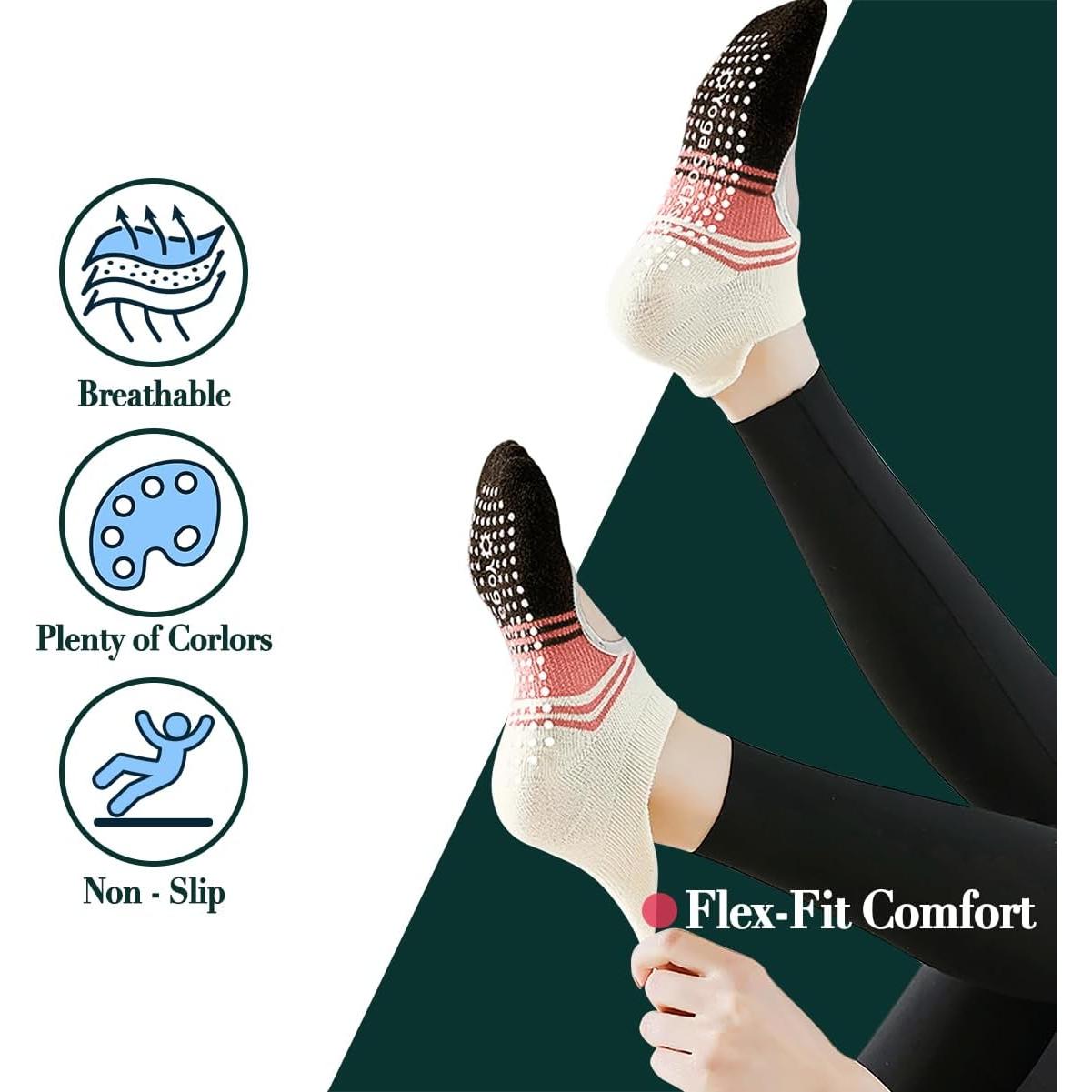 Calcetines de Yoga Antideslizantes Warmvin para Mujeres 5-9