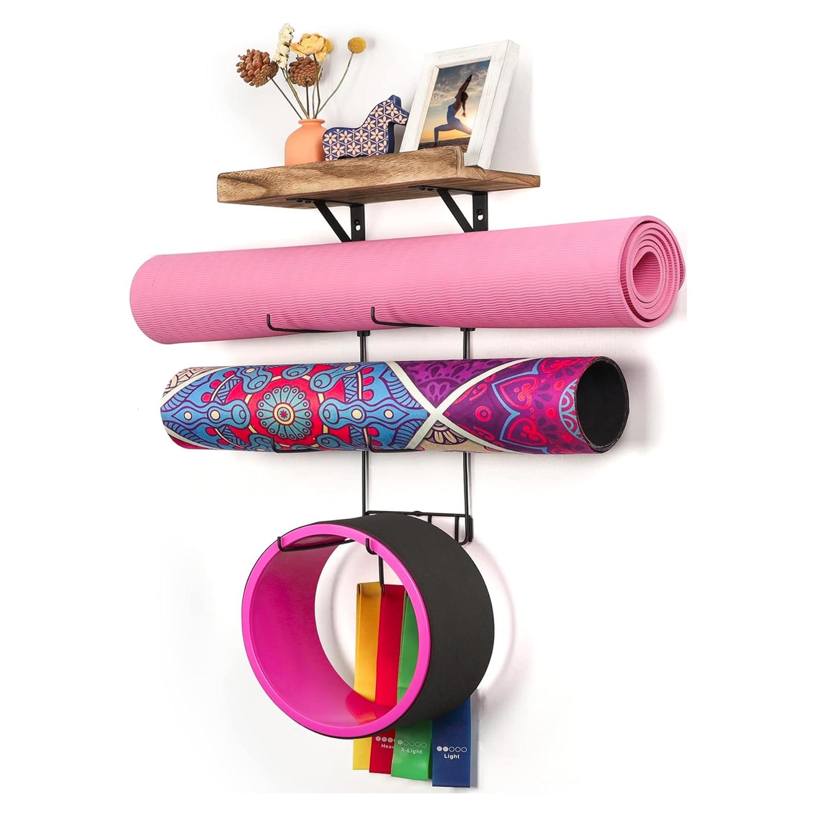 Soporte de Esteras de Yoga Bikoney Montaje en Pared Negro