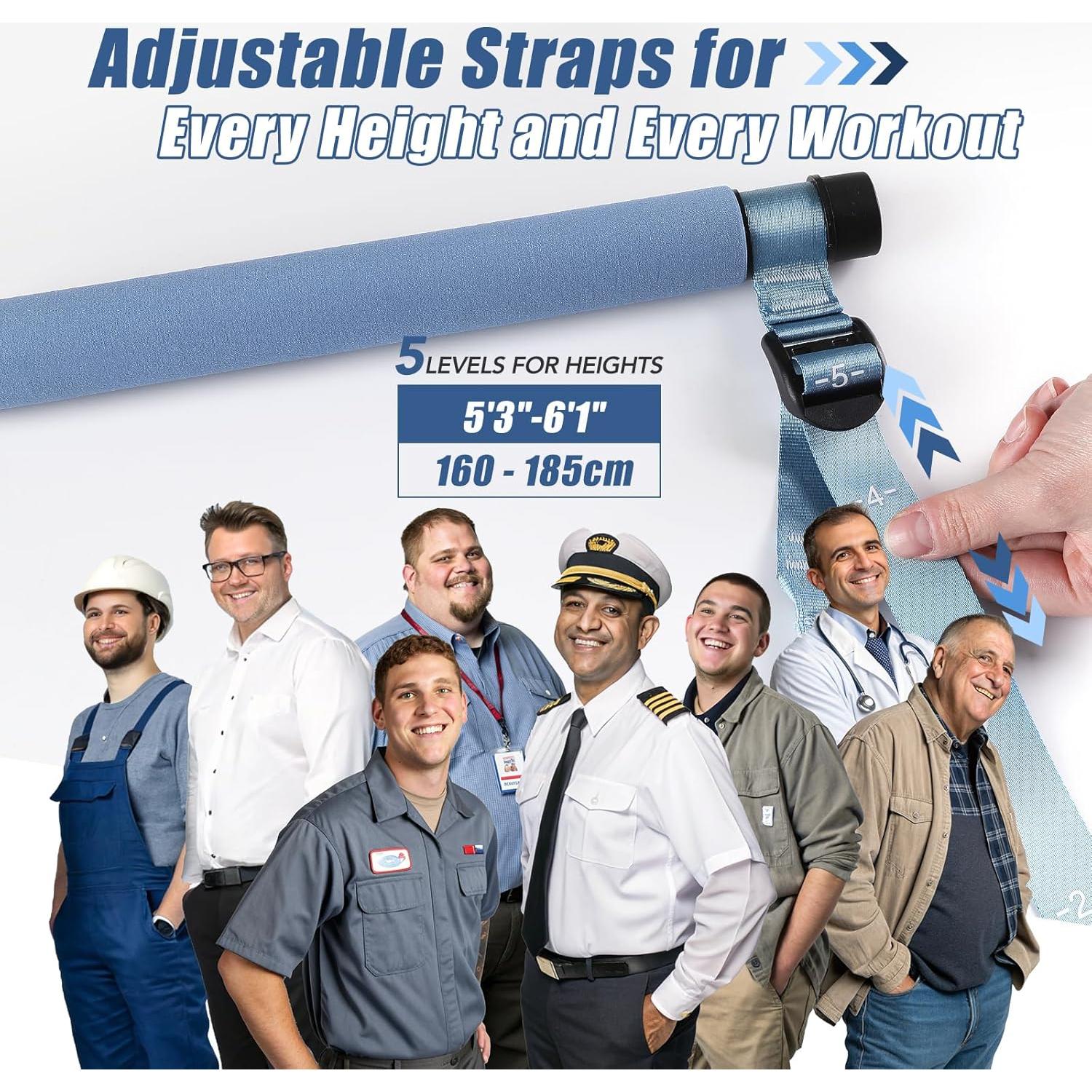 Kit de Barra de Pilates ALongSong con 6 Bandas de Resistencia 9-81kg