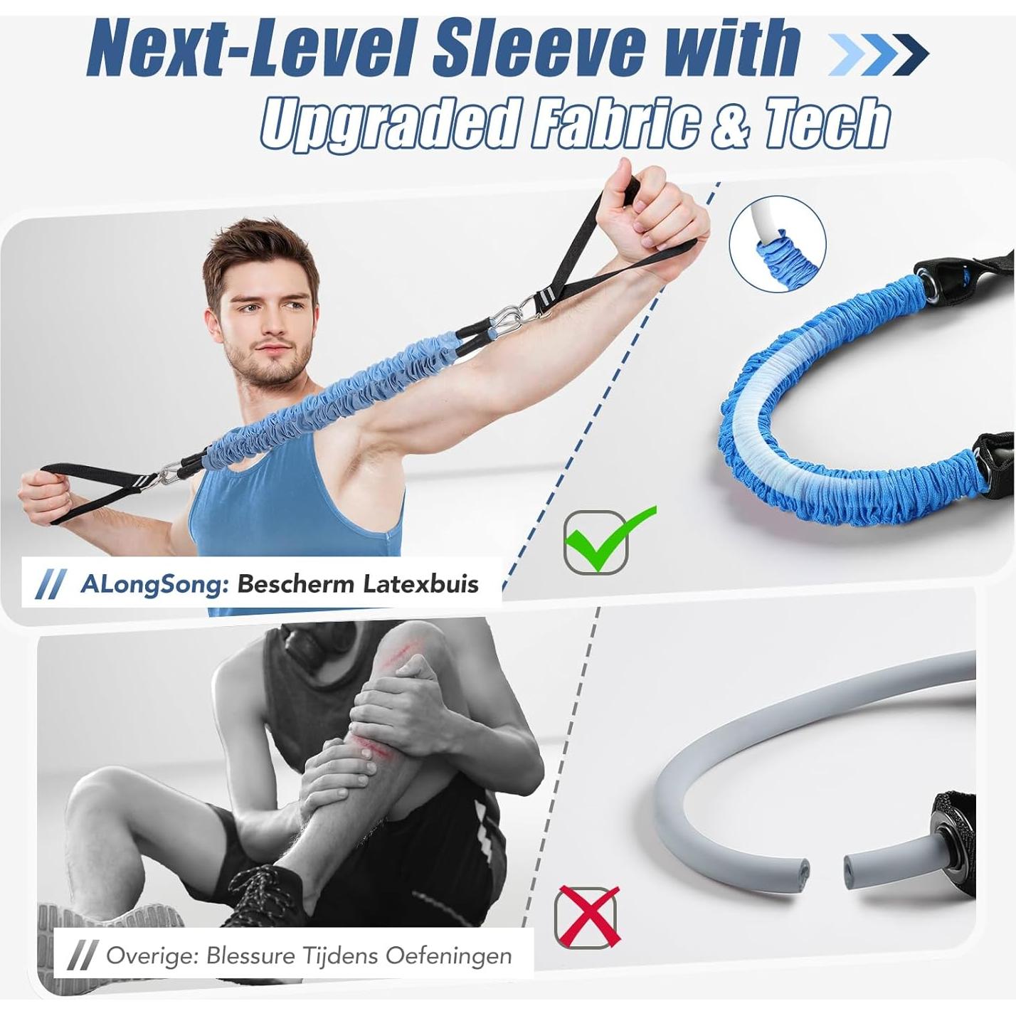 Kit de Barra de Pilates ALongSong con 6 Bandas de Resistencia 9-81kg