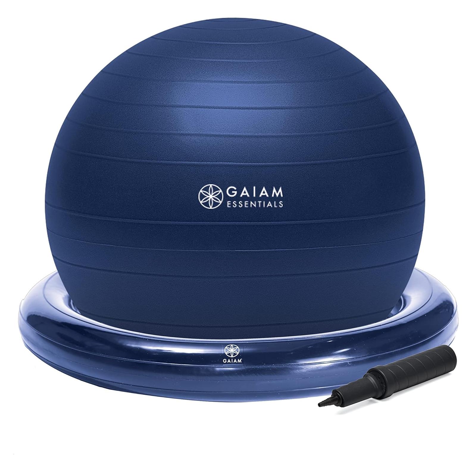 Kit de Pelota de Equilibrio Gaiam Essentials 65cm con Base Inflable