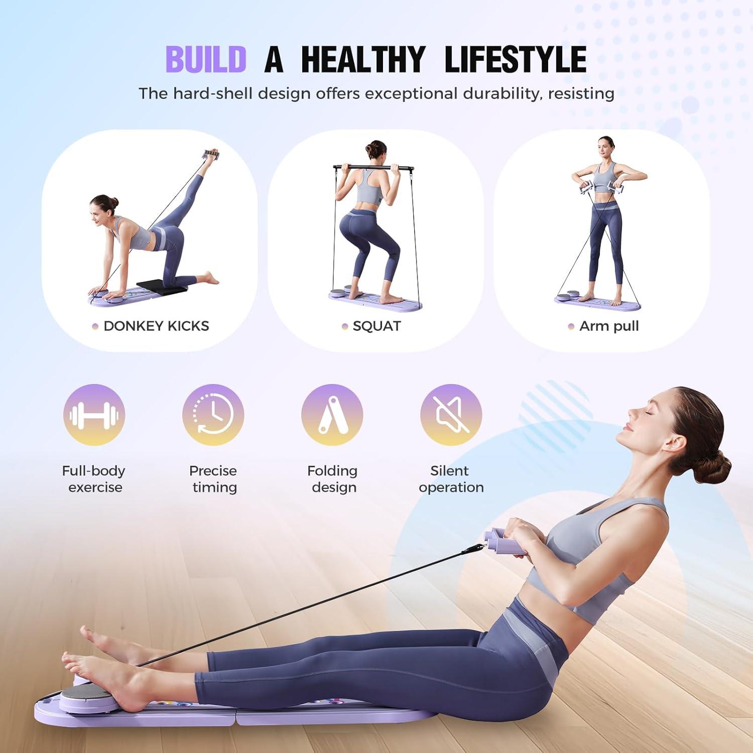 Reformer de Pilates Mosdos US123 Plegable 7 en 1 para Entrenamiento