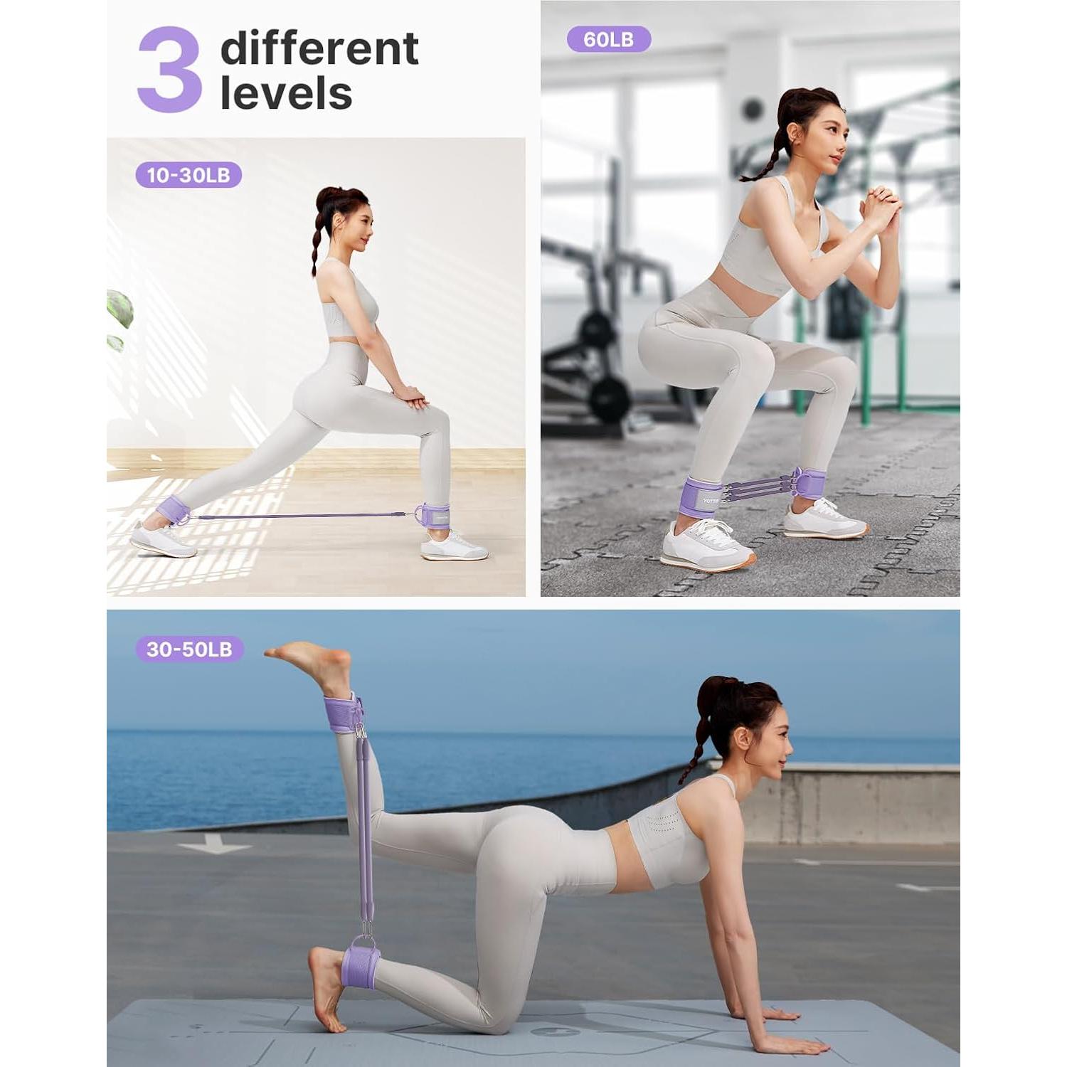 Bandas de Resistencia para Tobillo YOTTOY - 3 Niveles Ajustables