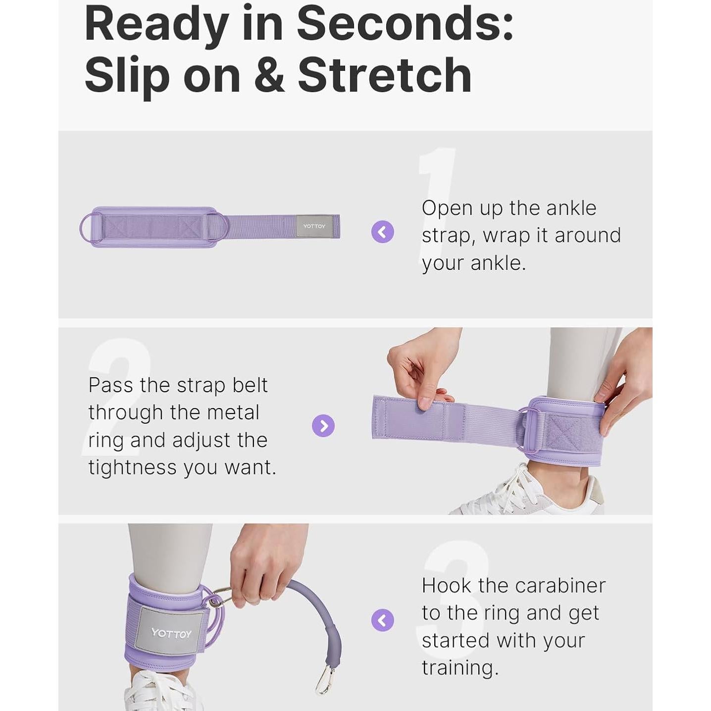 Bandas de Resistencia para Tobillo YOTTOY - 3 Niveles Ajustables