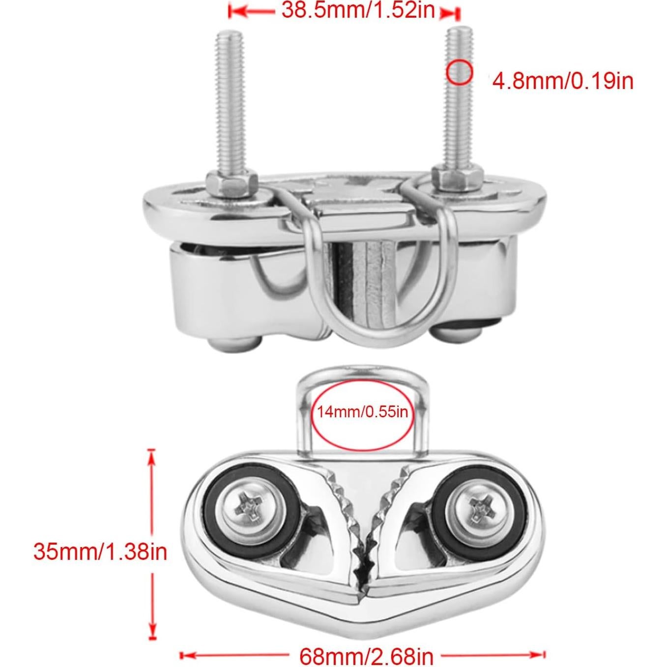 Cleat de Barco Aramox Acero Inoxidable 316 para Cuerda 10mm