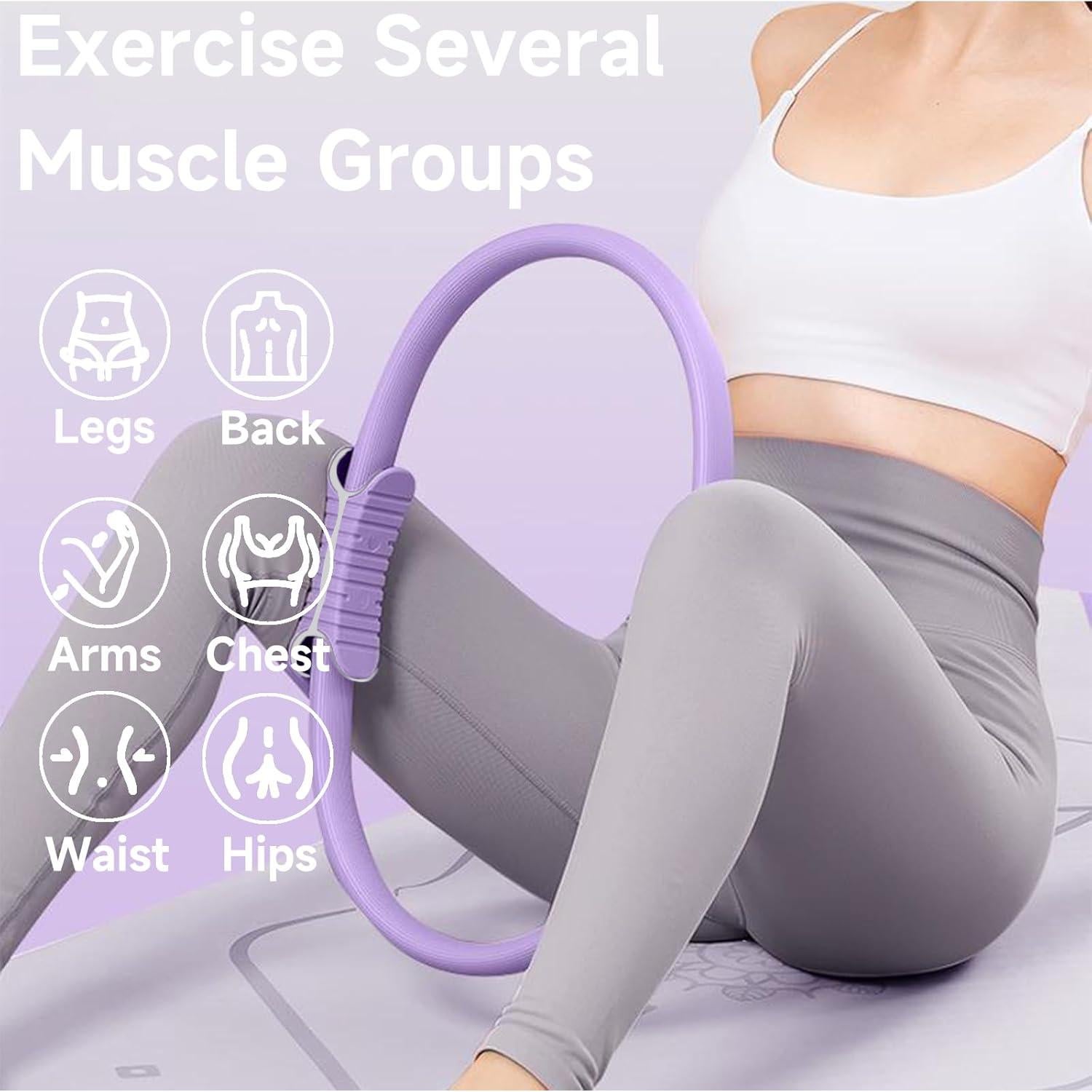 Kit de Pilates BLQCSLH YJT001 con Anillo y Banda de Resistencia