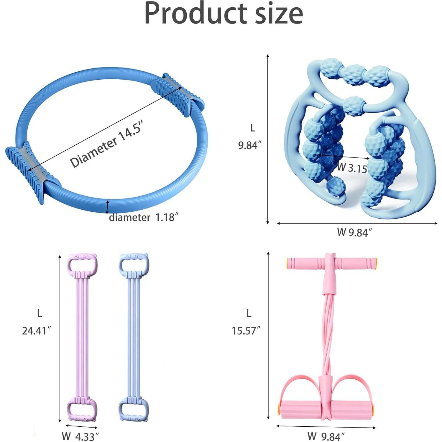 Kit de Pilates BLQCSLH YJT001 con Anillo y Banda de Resistencia