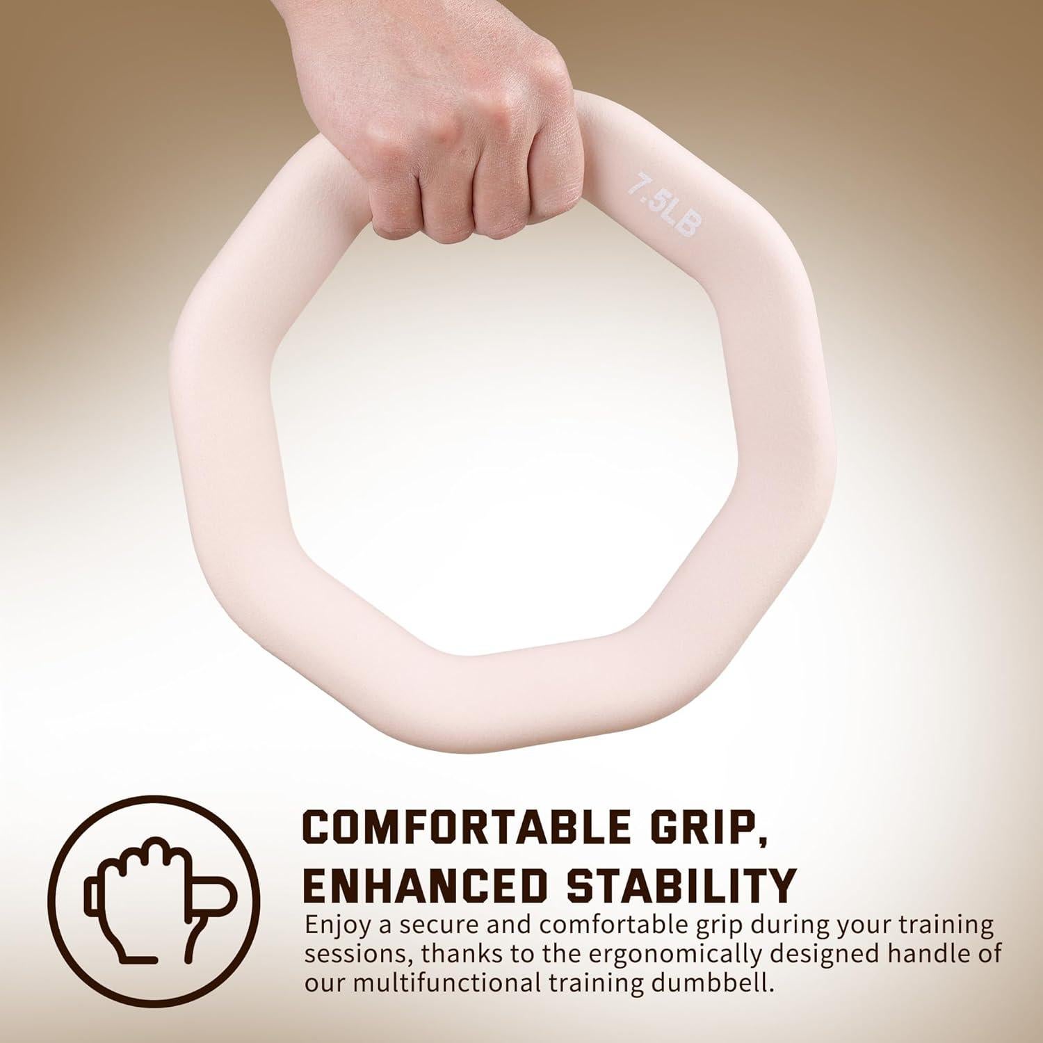 Anillo de Peso 2-en-1 Leikefitness Kettlebell y Mancuerna 0.15-4.5kg