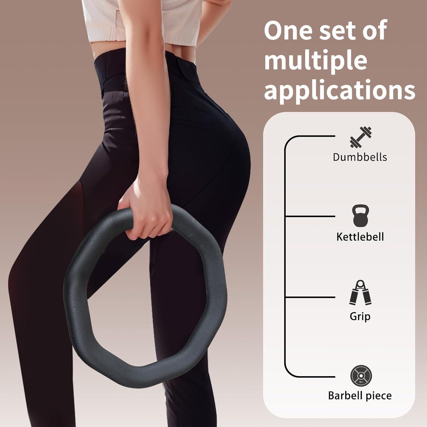 Anillo de Peso 2-en-1 Leikefitness Kettlebell y Mancuerna 0.15-4.5kg