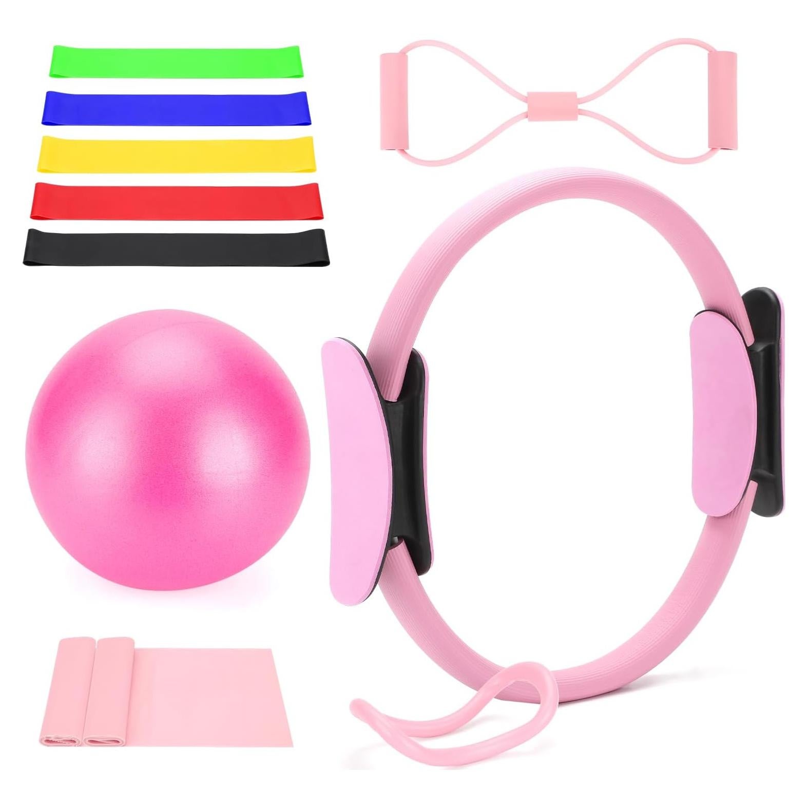 Kit de Pilates TOCOHANALOGY PLT01 Rosa - Anillo, Banda y Pelota