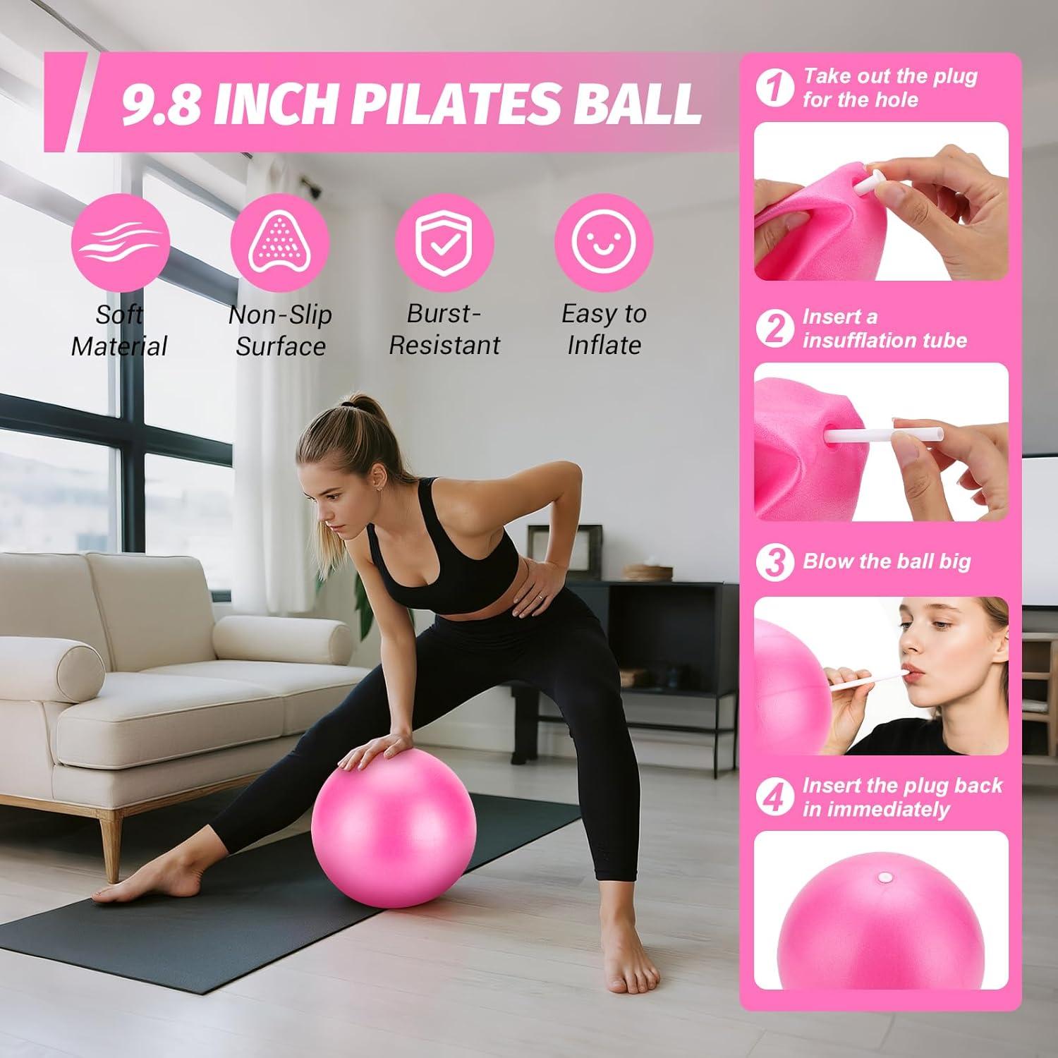 Kit de Pilates TOCOHANALOGY PLT01 Rosa - Anillo, Banda y Pelota