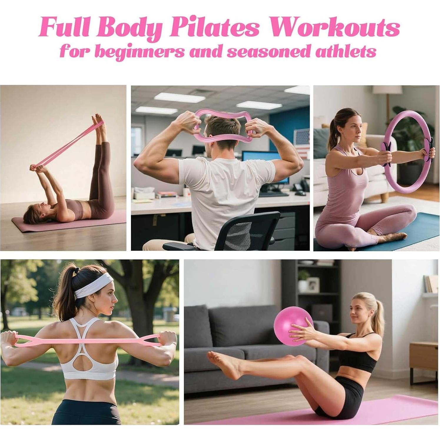 Kit de Pilates para Mujeres Yuheybe - 13 Piezas con Anillo y Pelotas