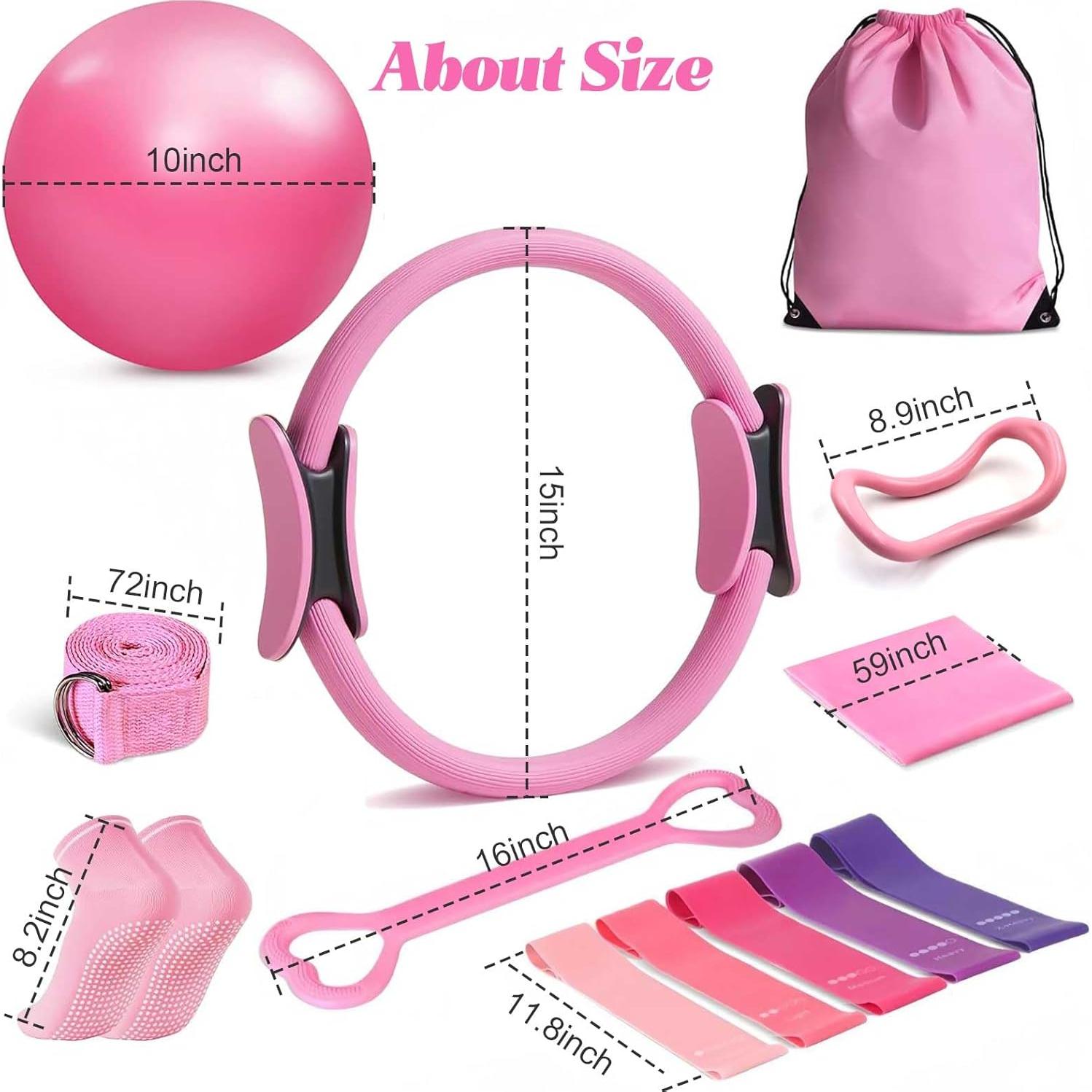 Kit de Pilates para Mujeres Yuheybe - 13 Piezas con Anillo y Pelotas