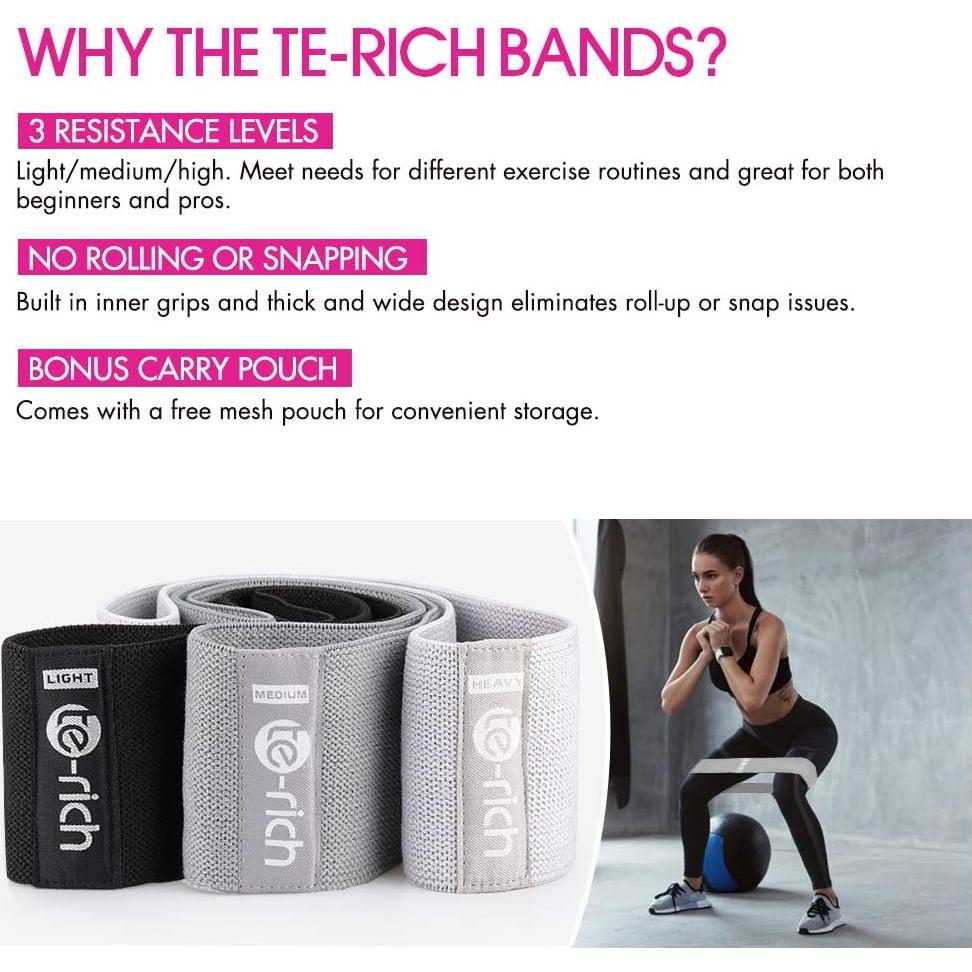 Bandas de Resistencia Te-Rich 3 Niveles para Ejercicio