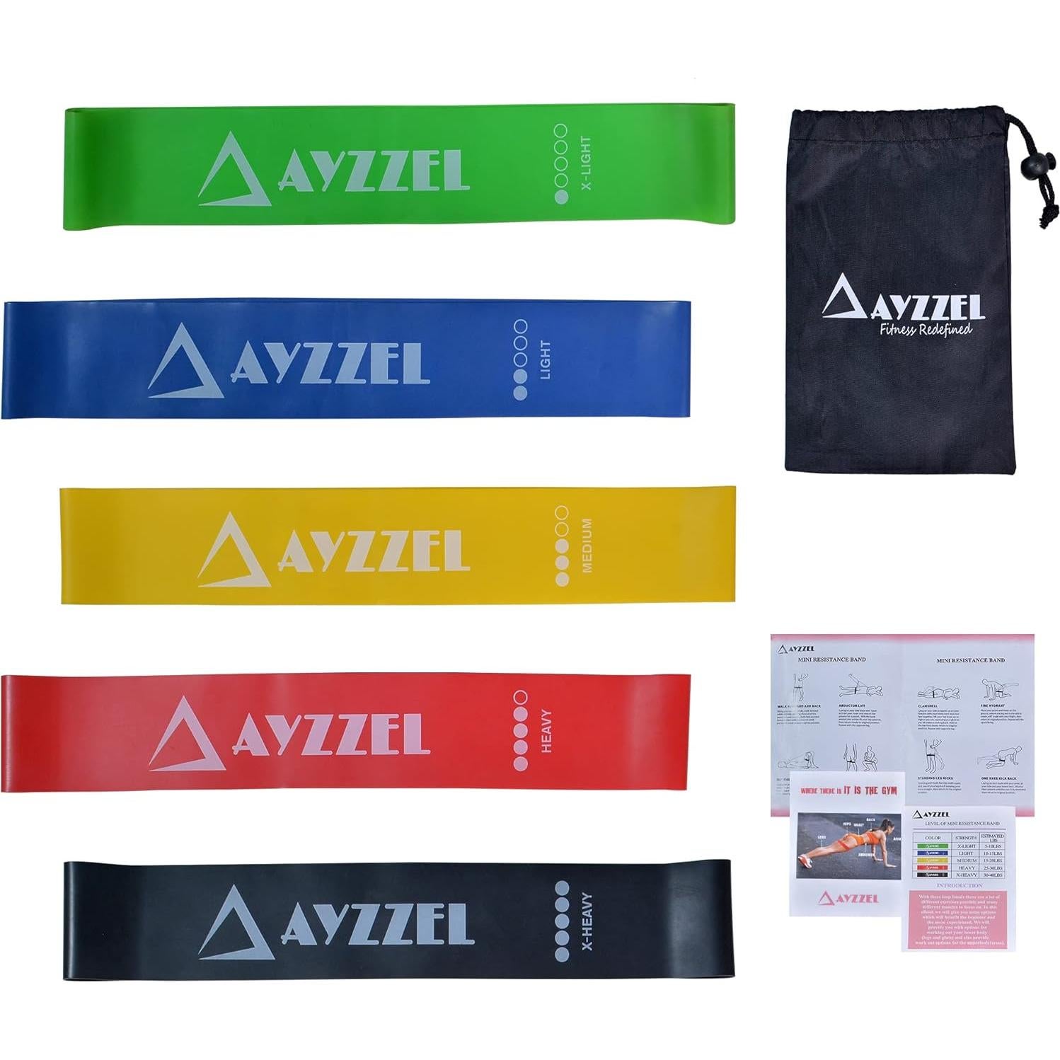 Bandas de Resistencia AYZZEL - Juego de 5 para Ejercicio