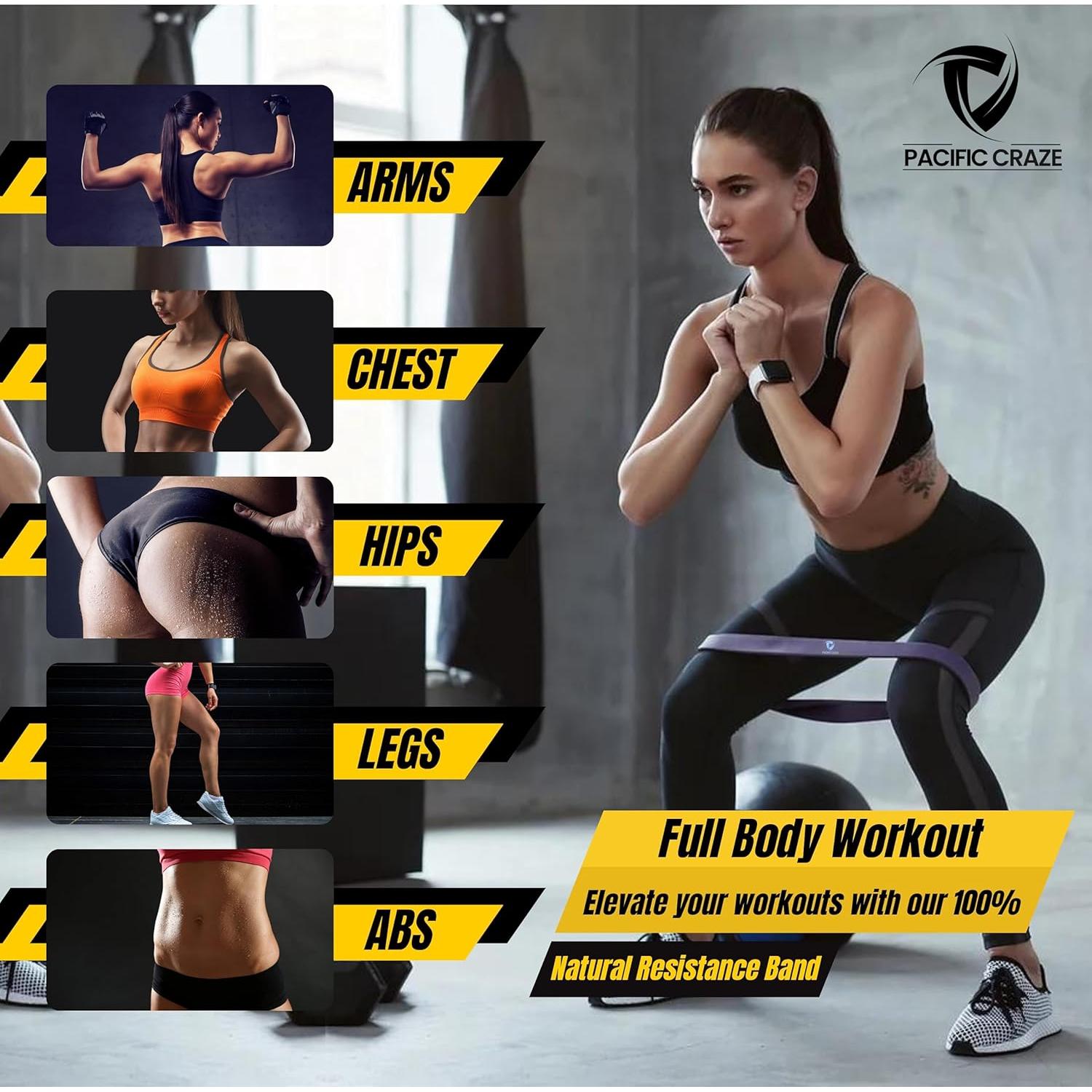 Bandas de Resistencia Pro PACIFIC CRAZE - Juego de 5 Niveles